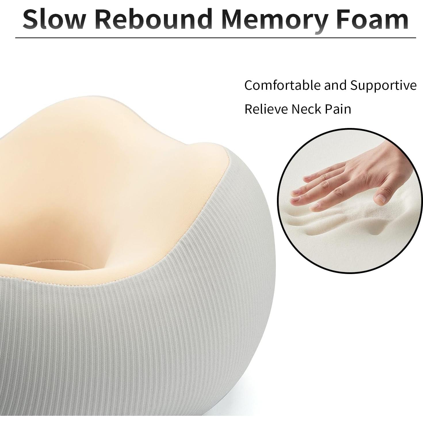 Almohada de Viaje Comphekept Ajustable para Cuello Beige