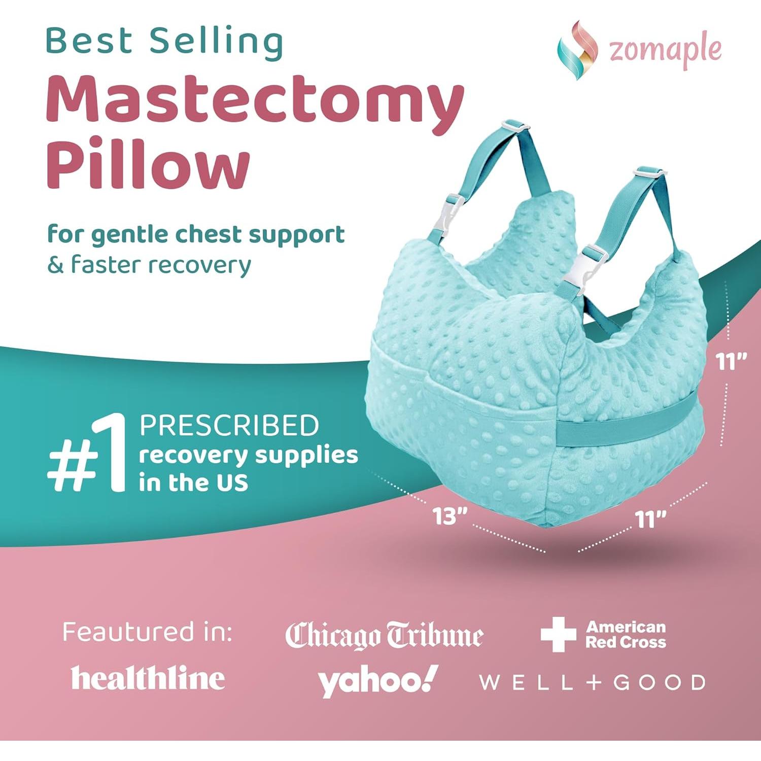 Almohada de Recuperación Post Mastectomía Zomaple Aqua