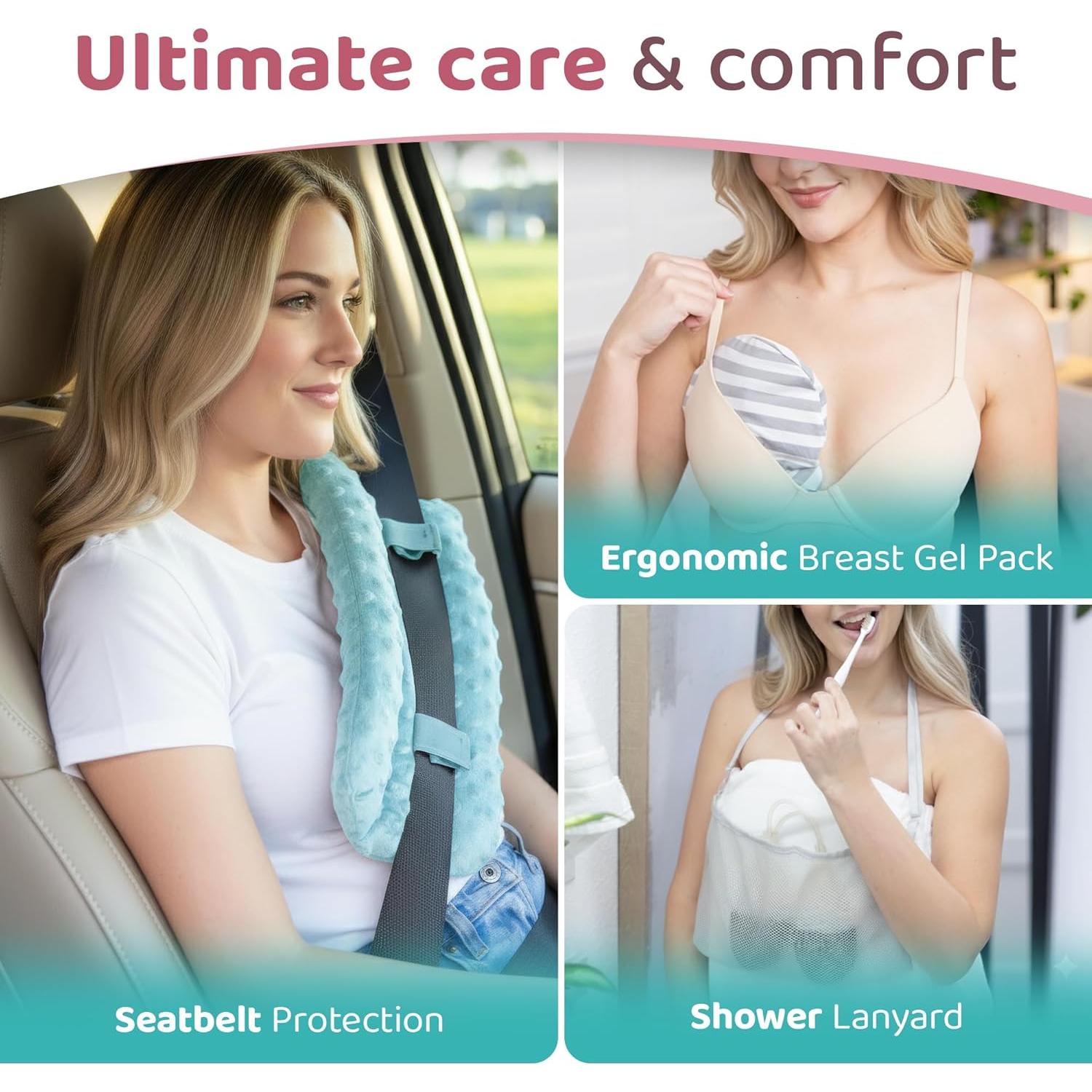 Almohada de Recuperación Post Mastectomía Zomaple Aqua