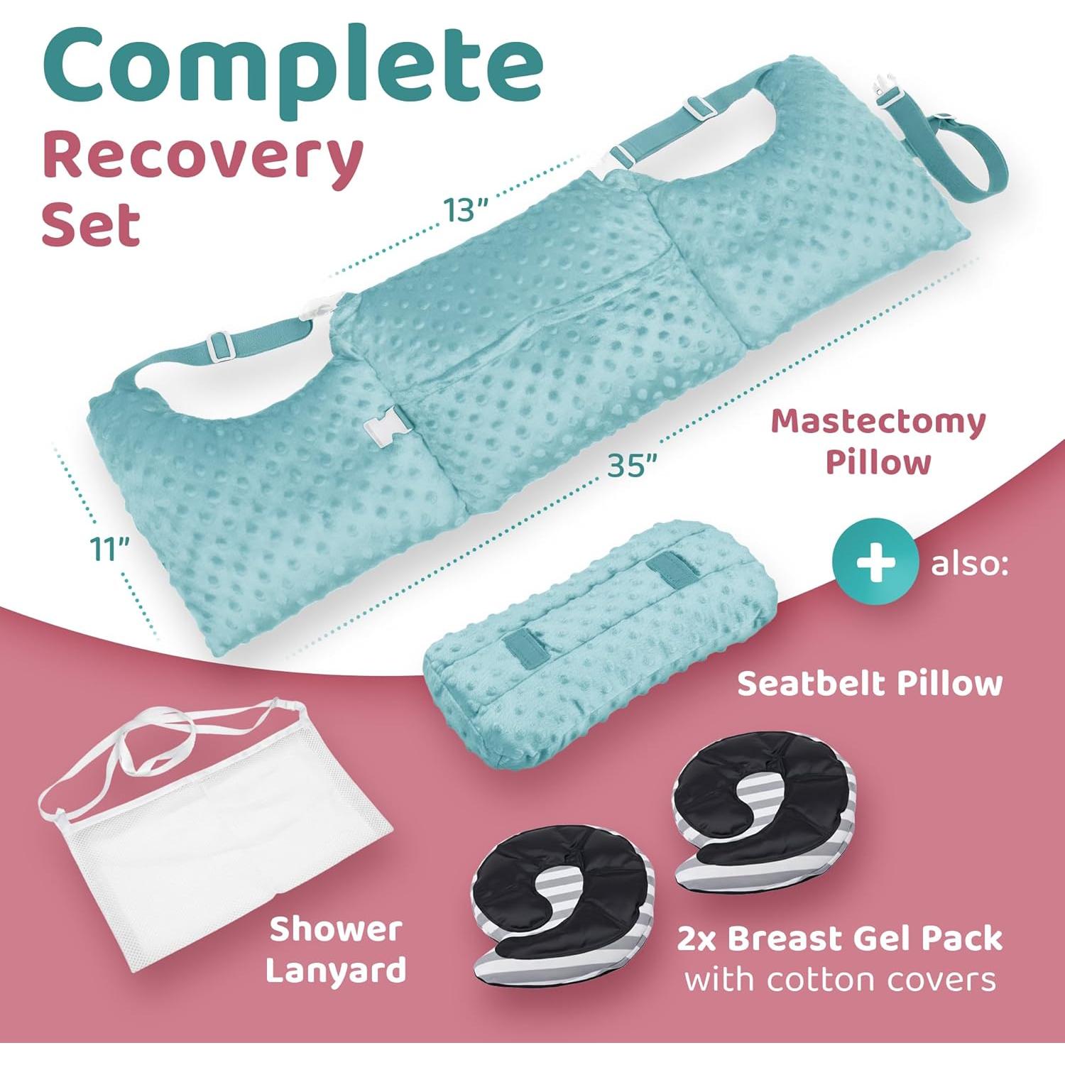 Almohada de Recuperación Post Mastectomía Zomaple Aqua