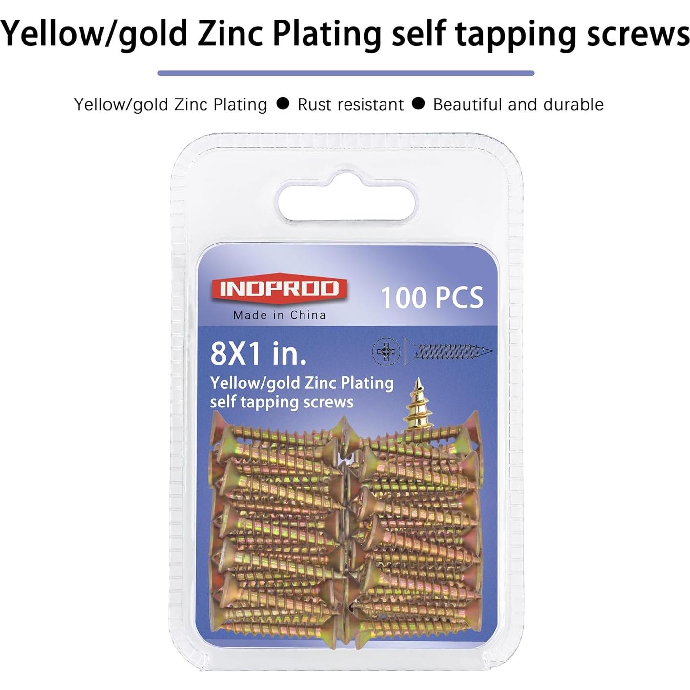 Tornillos Autoperforantes INDPROD #8 x 25mm Acero Galvanizado 100Pcs