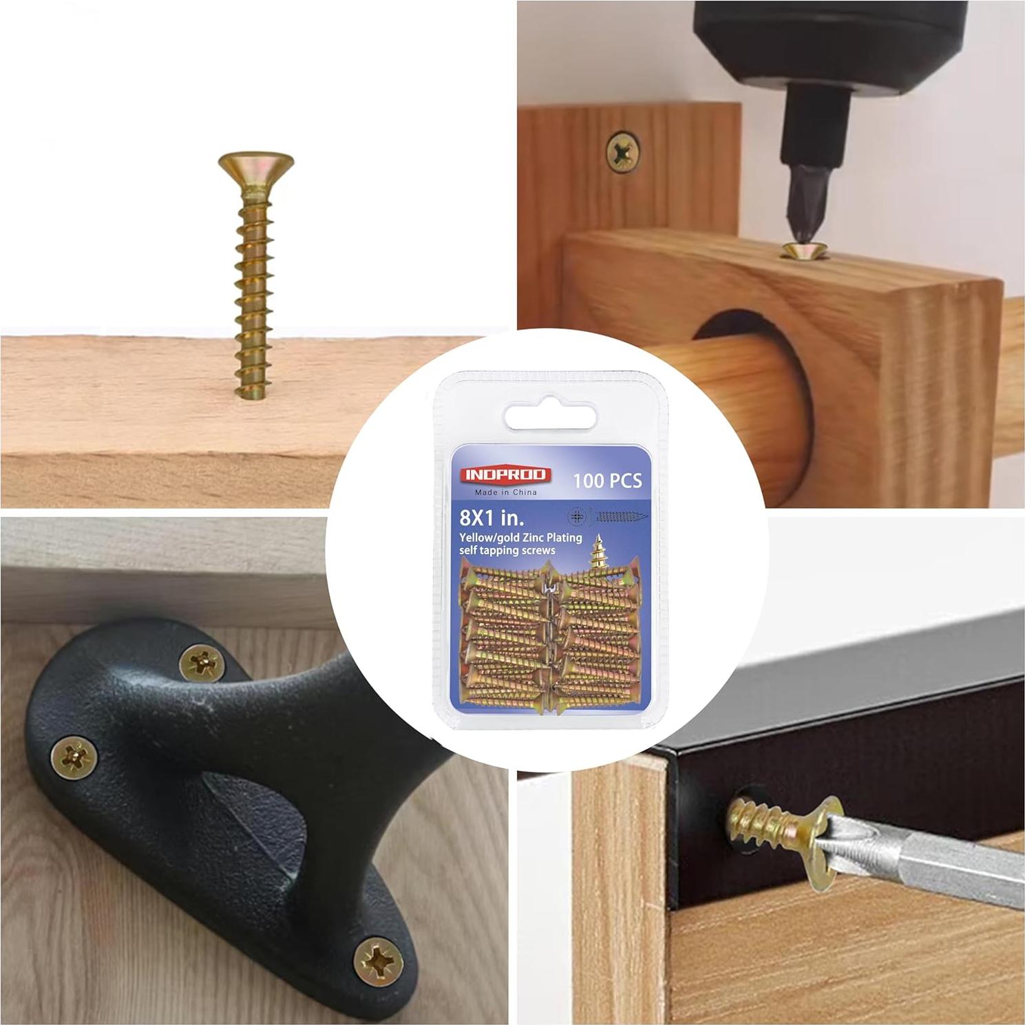 Tornillos Autoperforantes INDPROD #8 x 25mm Acero Galvanizado 100Pcs