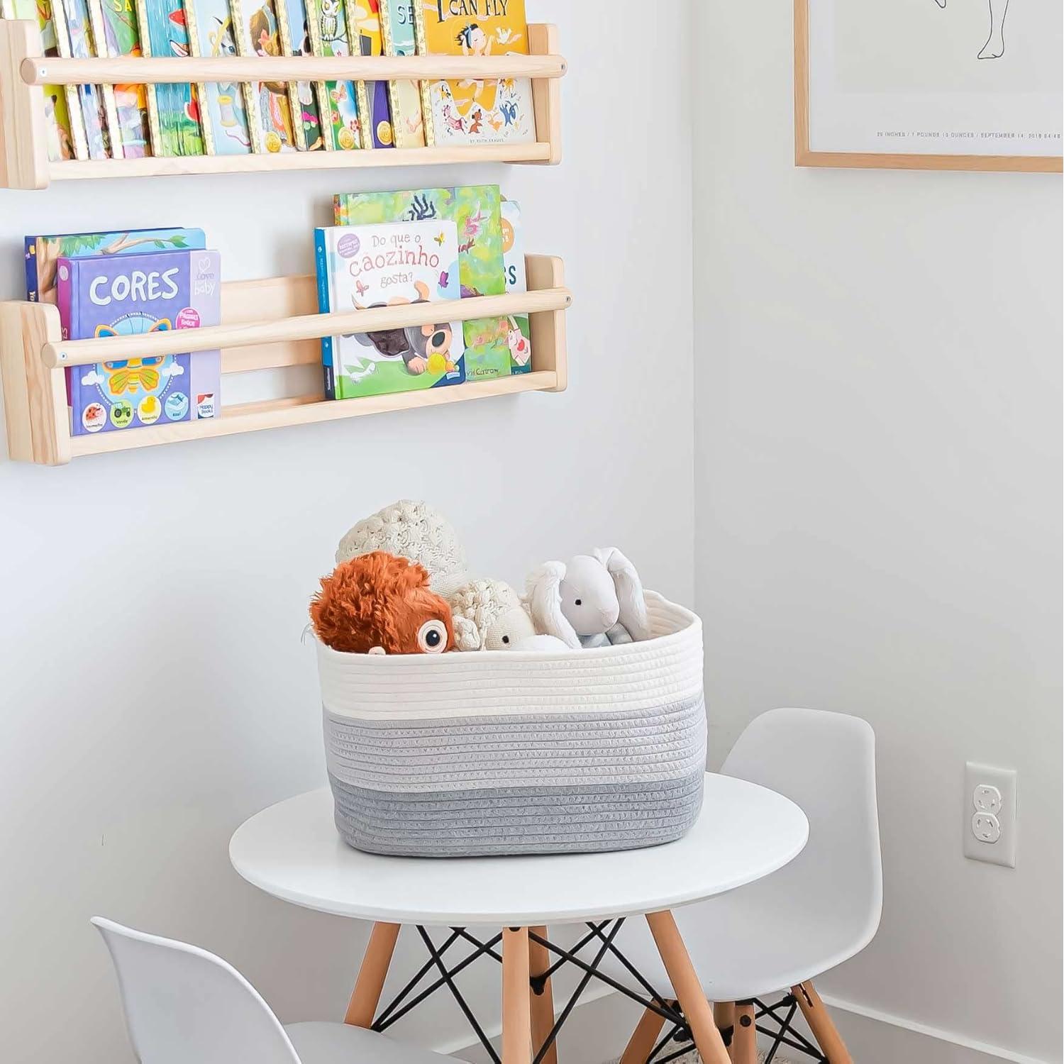 Cestas de Almacenamiento Tejidas OrganiHaus 38x25x23 cm Gris