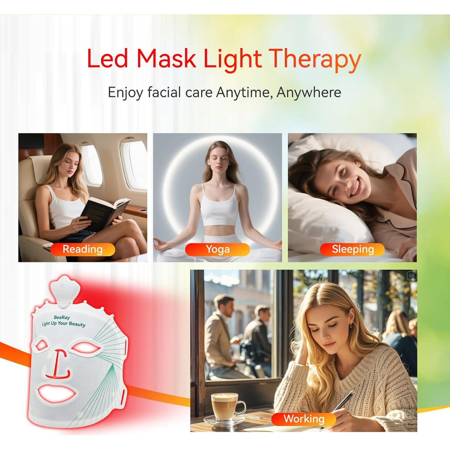 Máscara de Terapia de Luz Roja BeaRay - Cuidado Facial LED