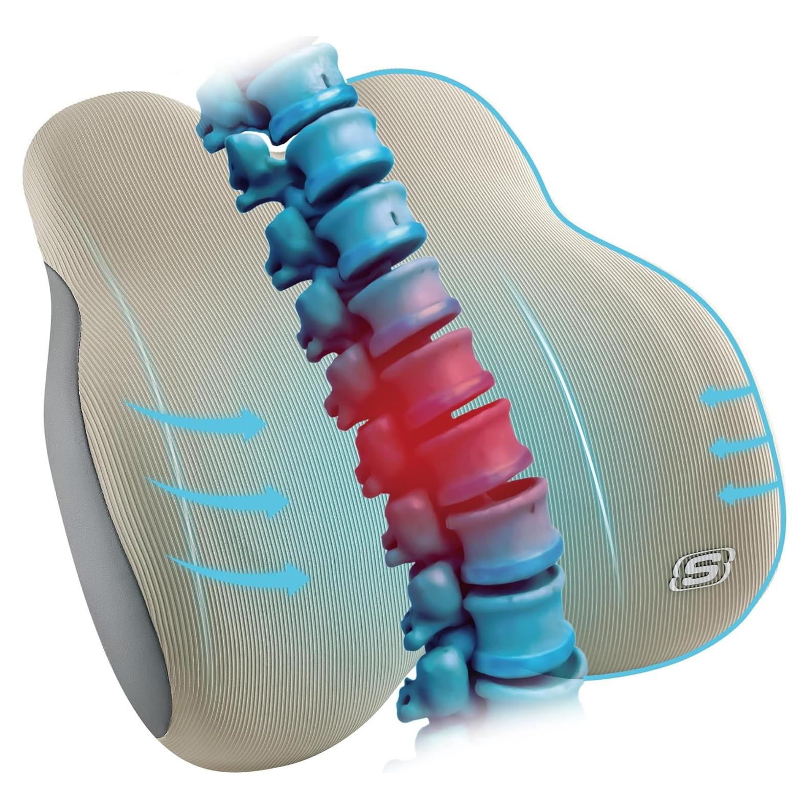 Almohada Lumbar Ergonomica Skechers de Espuma Memoria Beige