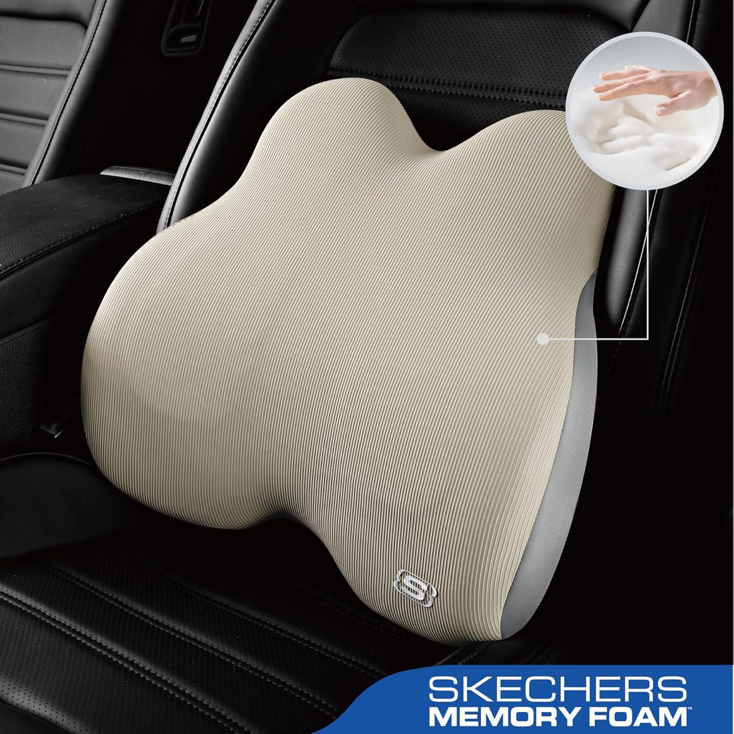Almohada Lumbar Ergonomica Skechers de Espuma Memoria Beige