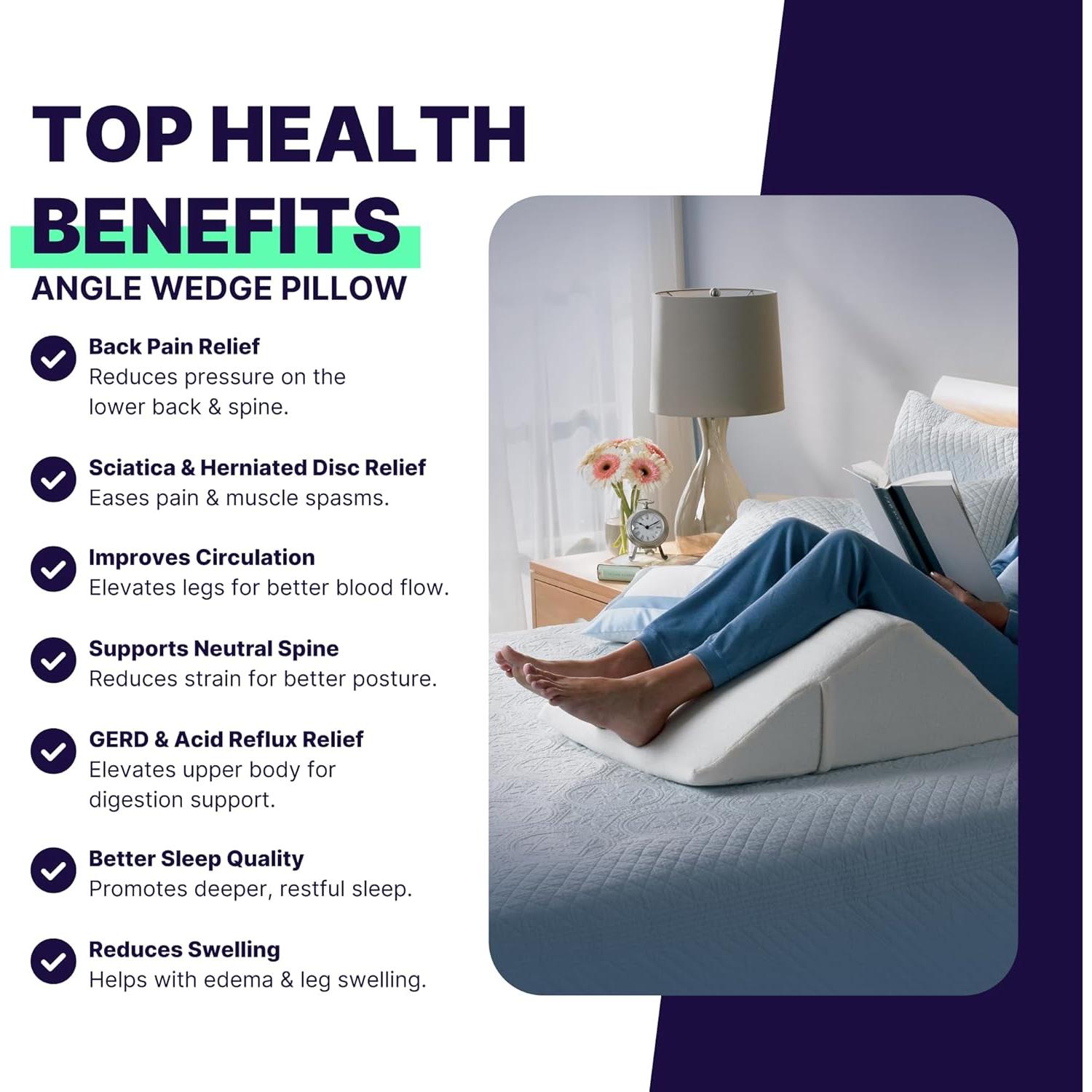 Almohada en Cuña para Alivio de Espalda y Rodillas - Sistemas de Soporte para Espalda - Pequeña