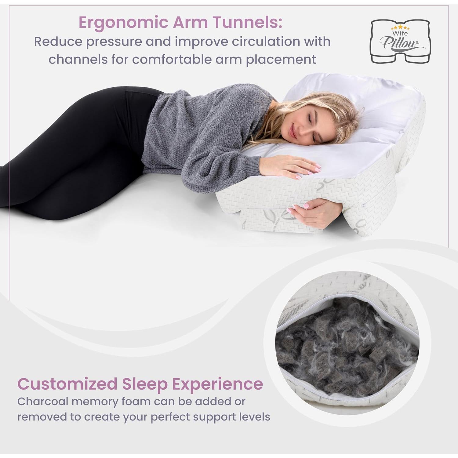 Cojín de Esposa Ergonomico Hit Notion con Agujeros para Brazo