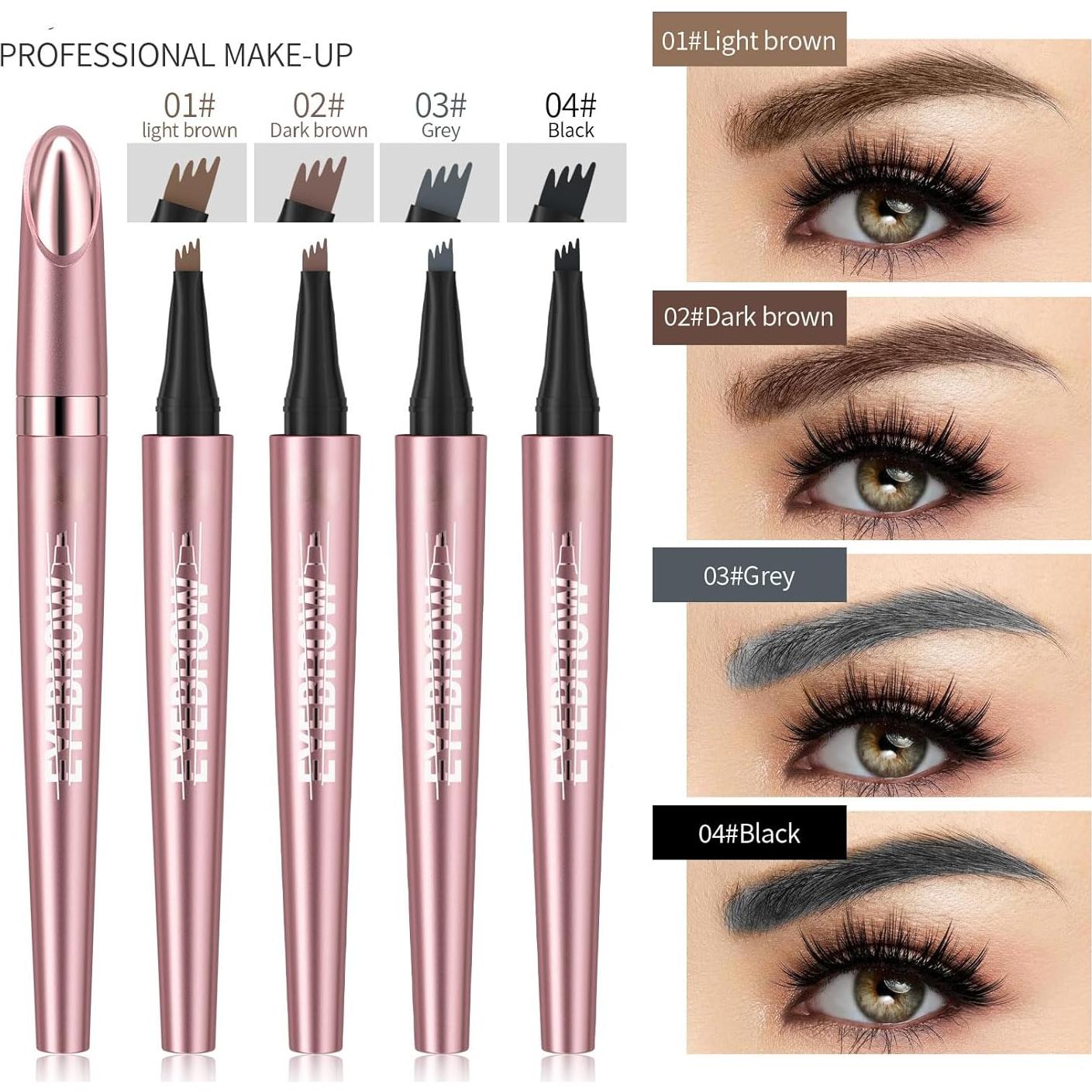 Lápiz de Cejas Microblading Yulinlon 3D Impermeable Negro