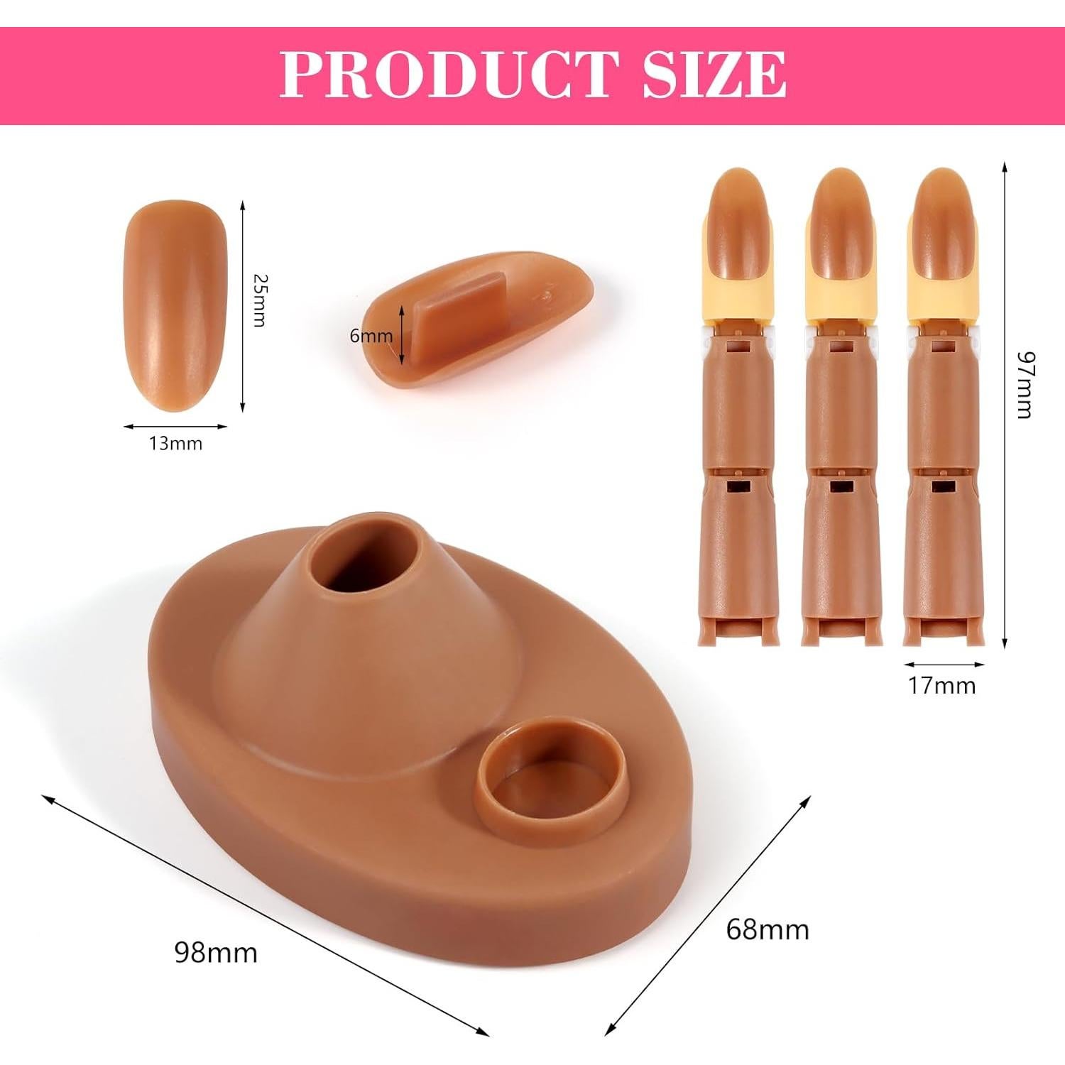 Set de Práctica de Uñas Acrílicas 3PCS con Base y 100 Puntas