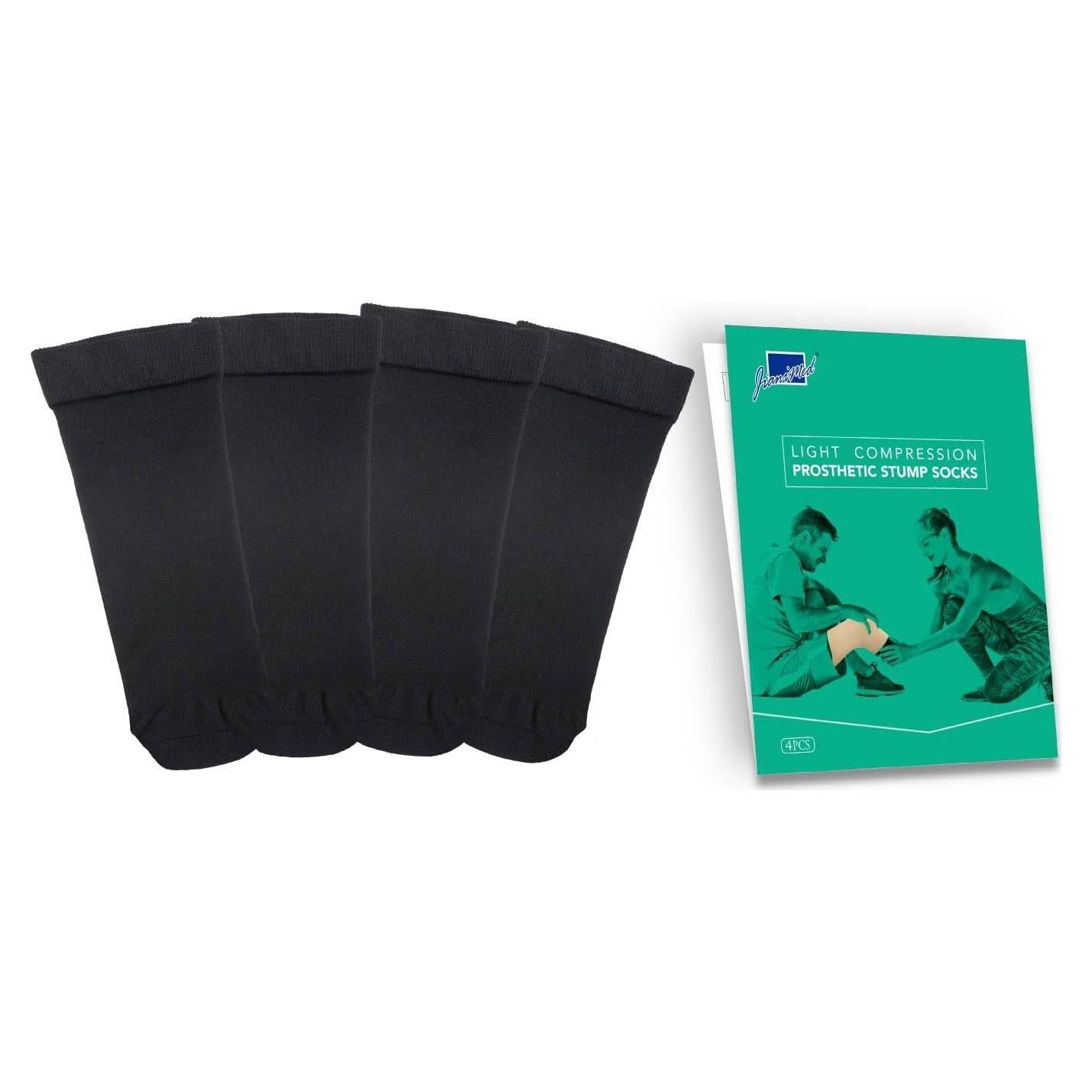 Calcetines protésicos JianiMed 1 capa compresión ligera 4 piezas