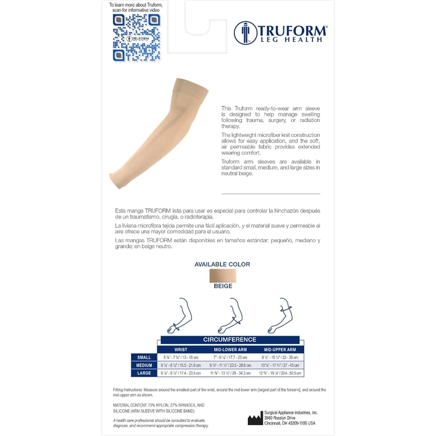 Manga de Compresión Truform 3325 para Linfedema 20-30 mmHg Pequeña Marrón