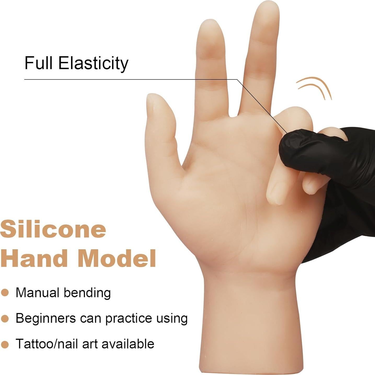 Mano de Práctica de Tatuaje Autdor con Muñeca de Silicona