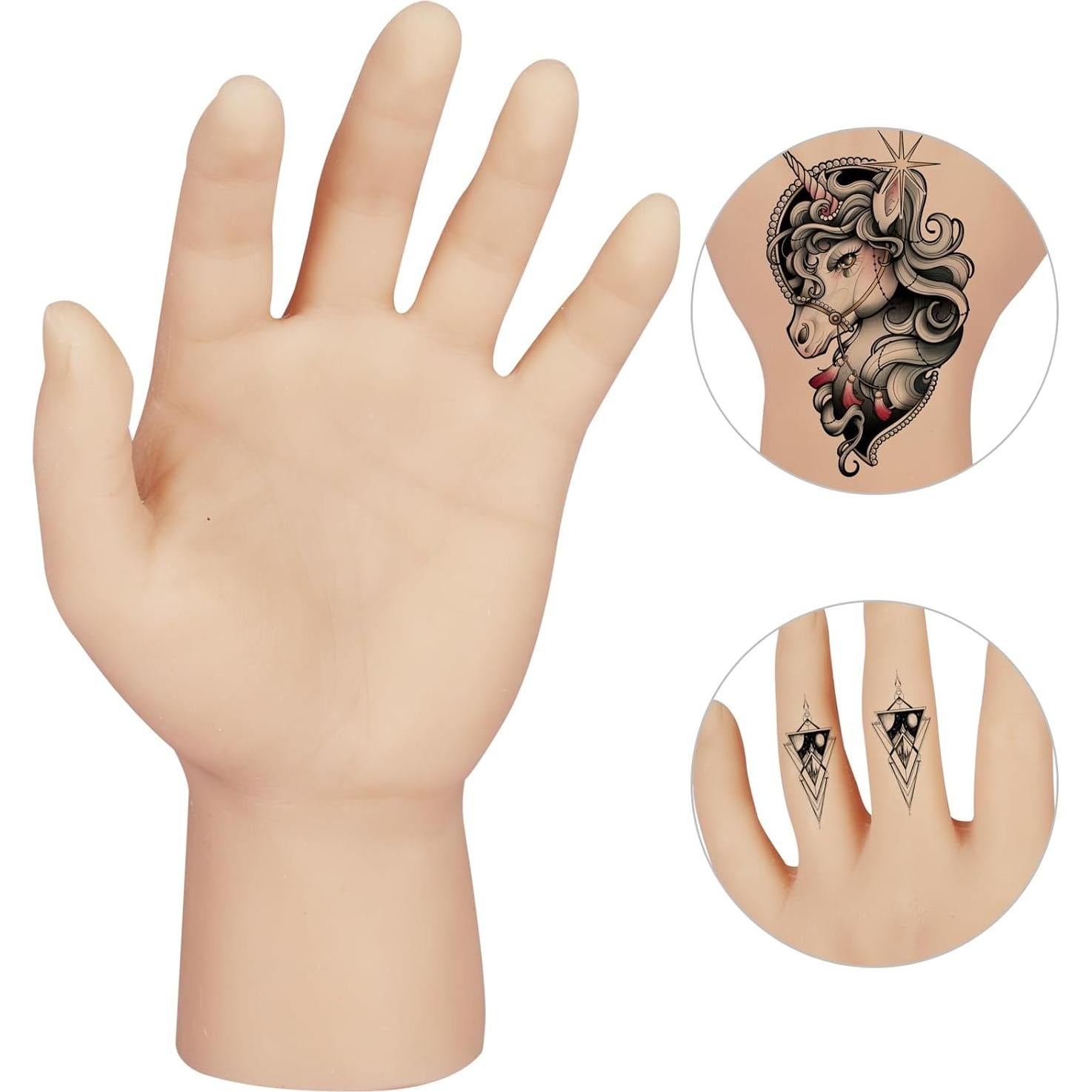 Mano de Práctica de Tatuaje Autdor con Muñeca de Silicona