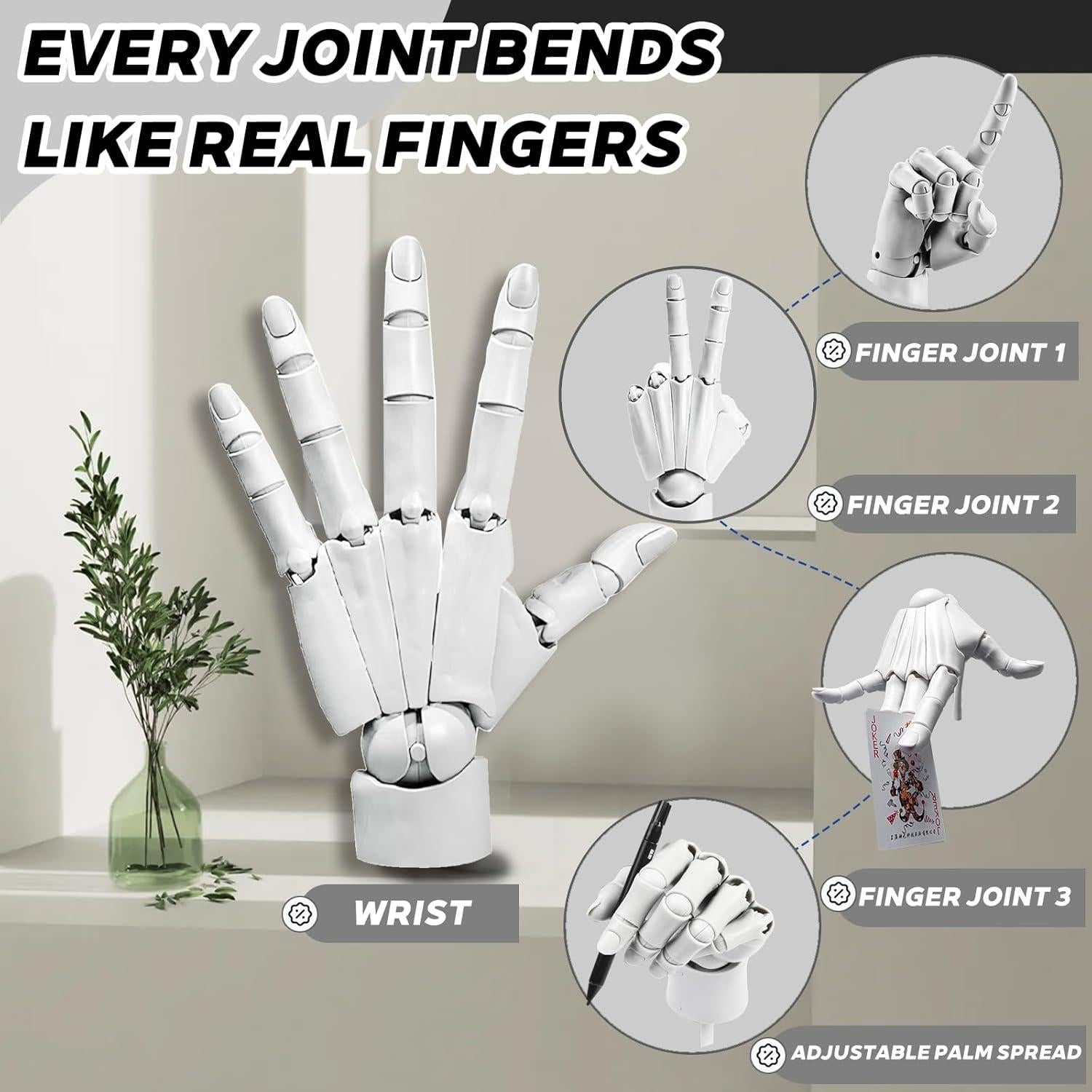 Maniquí de Mano Flexible Artista AGTIAAI para Dibujo 408g