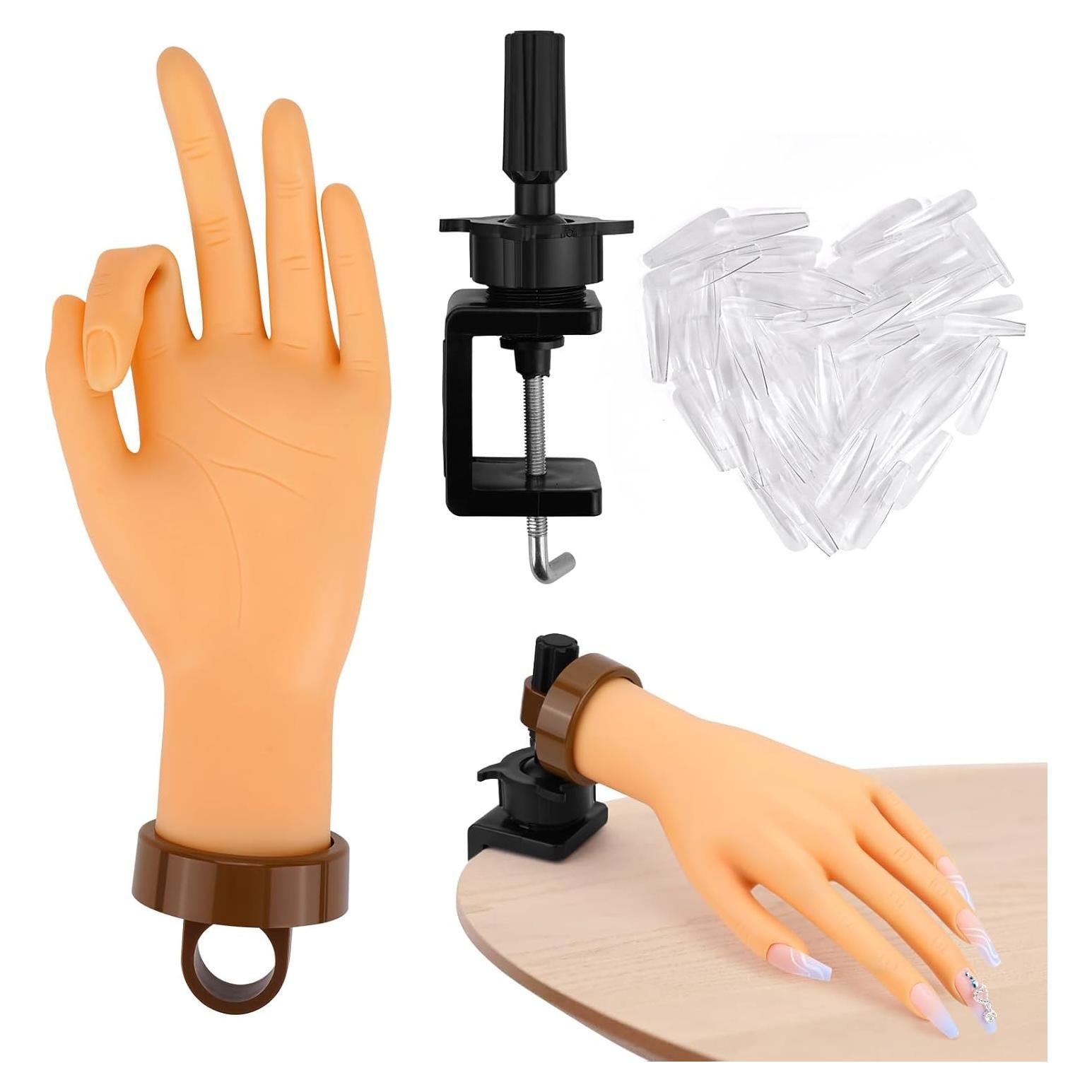 Mano de Práctica para Uñas Acrílicas LIONVISON con 240 Tips