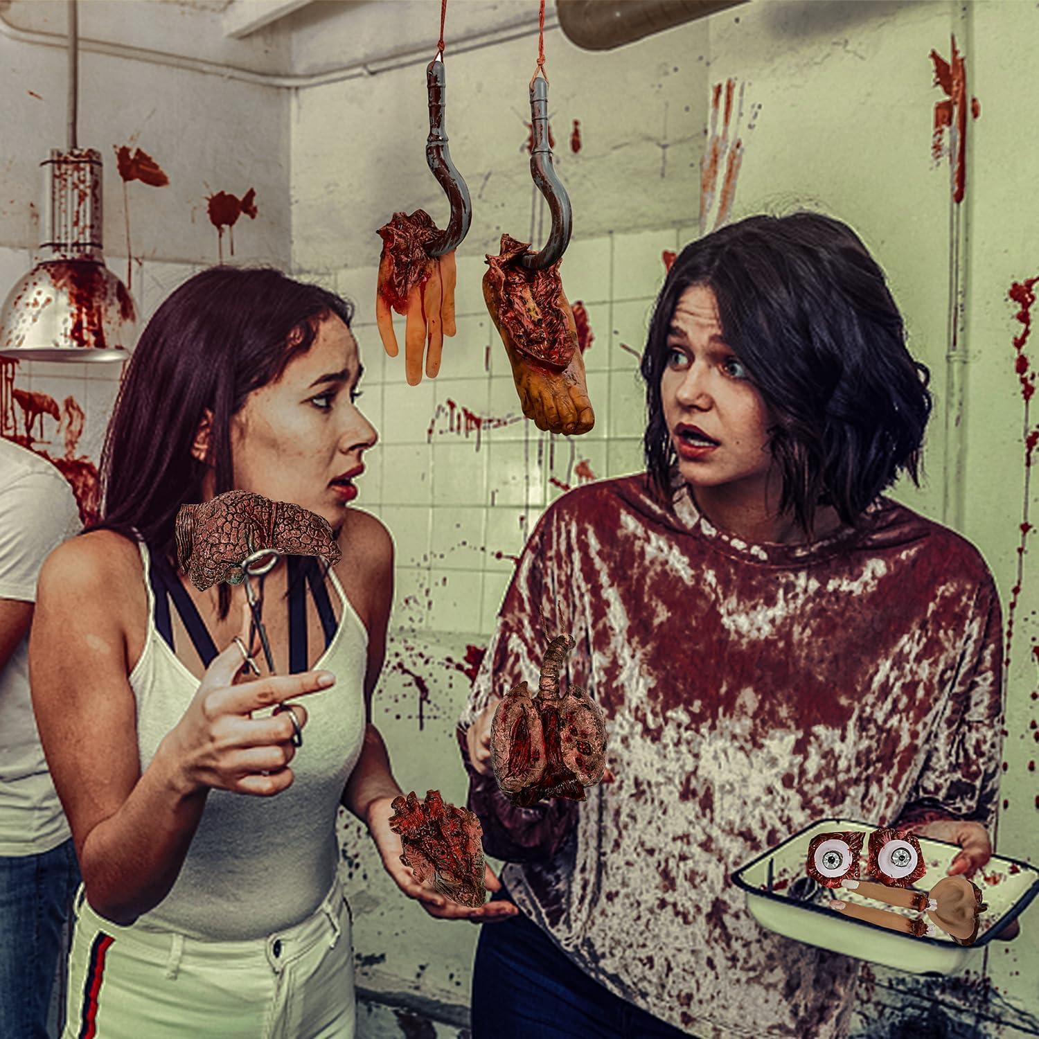 XONOR Decoración Halloween 11 Piezas Manos y Pies Falsos Sangrientos