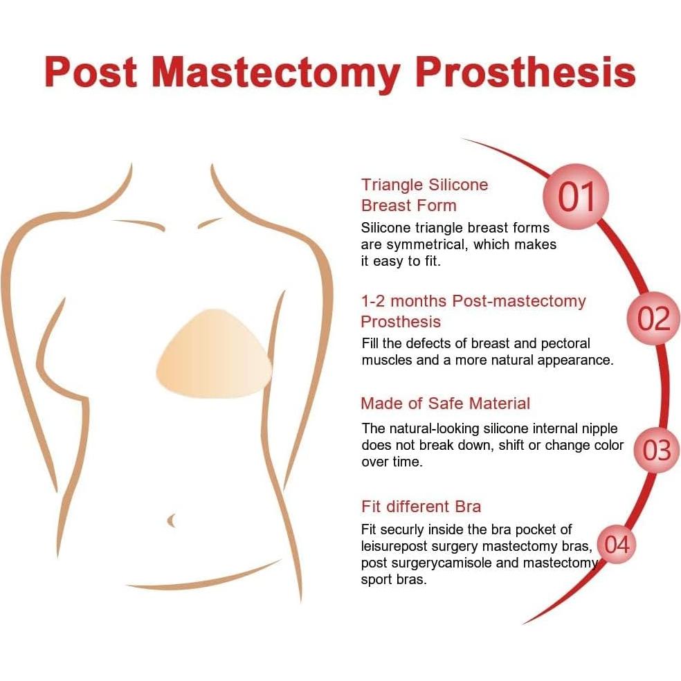 Inserciones de Silicona Triangulares ONEFENG para Mastectomía 300g
