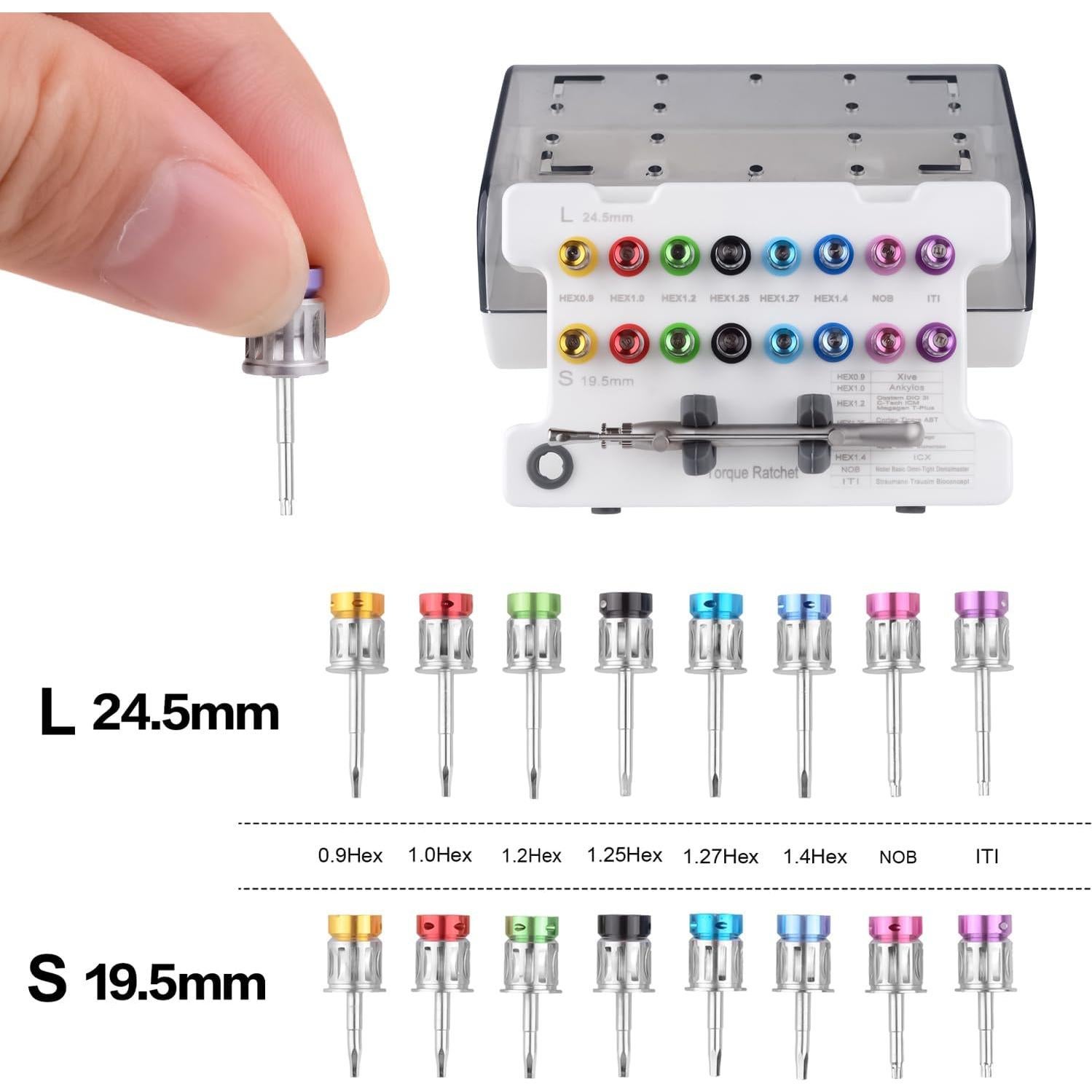 Kit Protésico Universal OUBO con 16 Destornilladores Ajustables