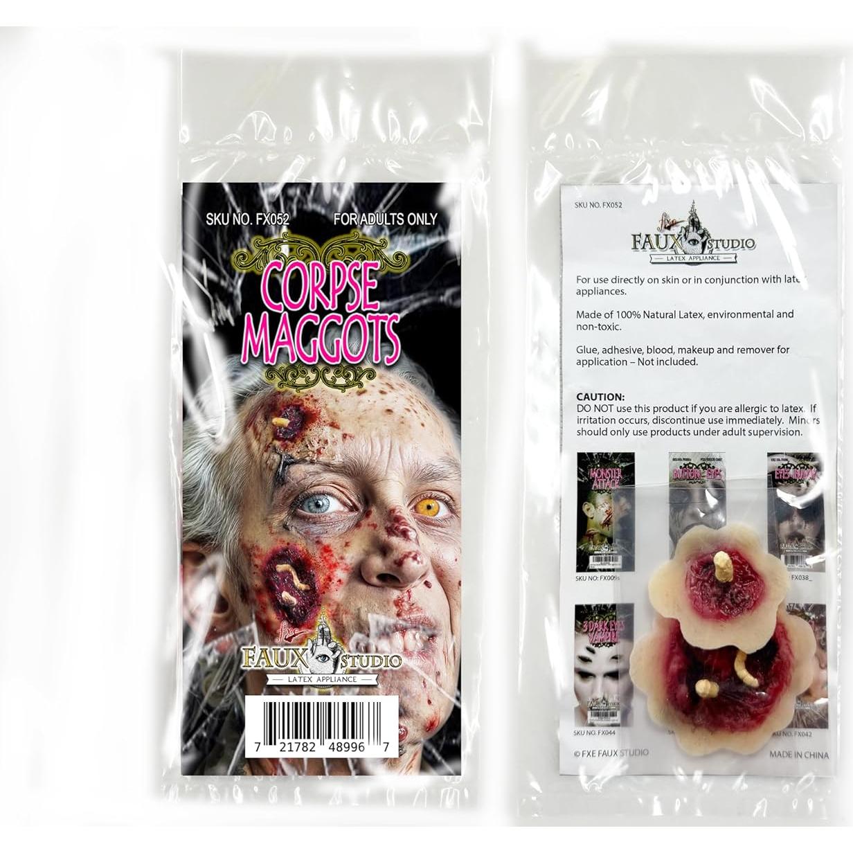 Apósito Prostético de Látex Fxe Faux Studio - 2 Piezas Maggots