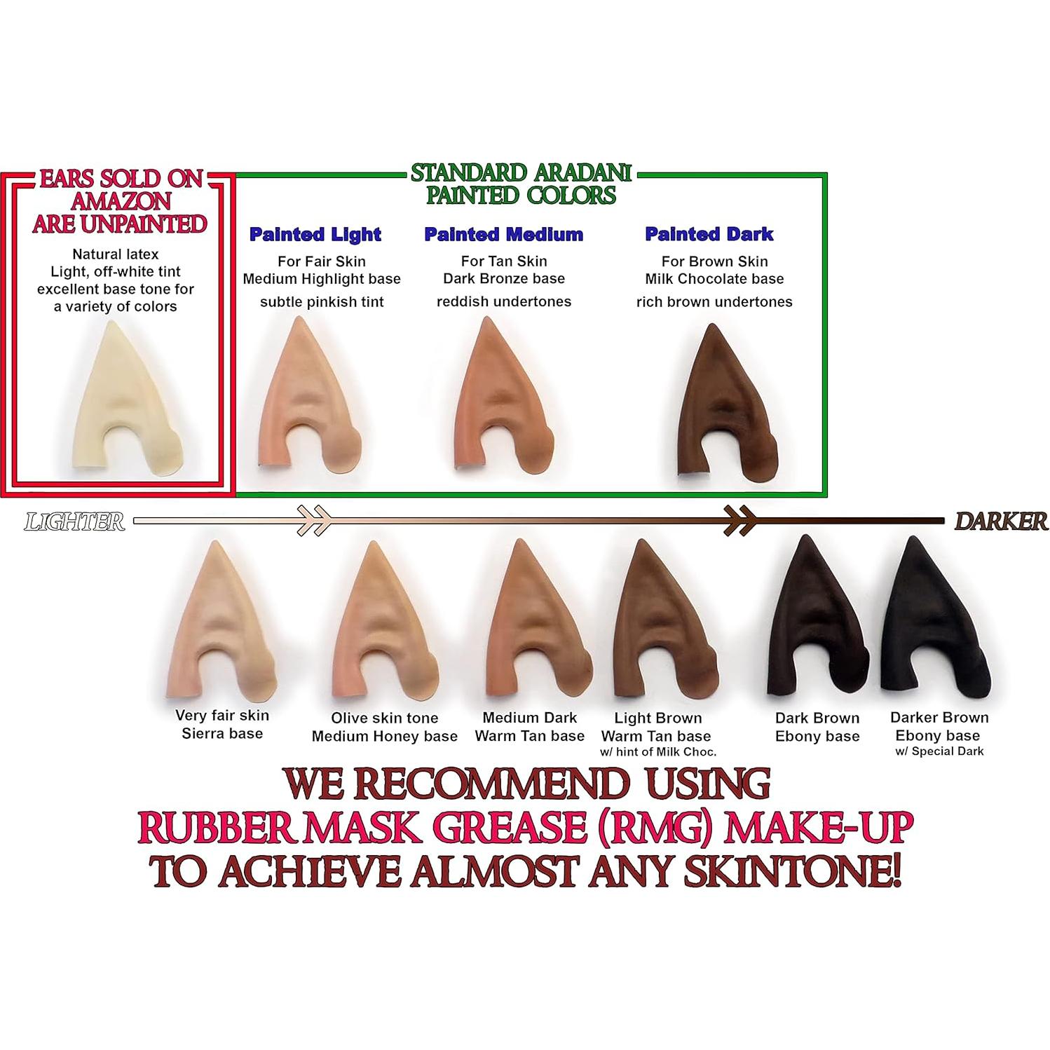 Puntas de Orejas de Elfo Aradani - Láttex Sin Pintar 3.81 cm