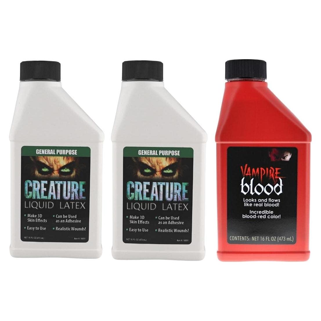 Creature Liquid Latex 2 Pack + Sangre Falsa 1.34 kg Efectos Especiales