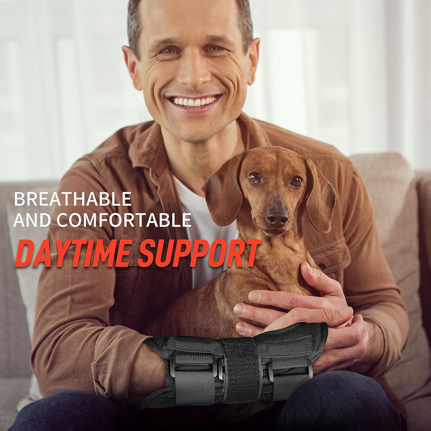 Muñequera FEATOL para Síndrome del Túnel Carpiano - Mano Derecha, Pequeña/Mediana