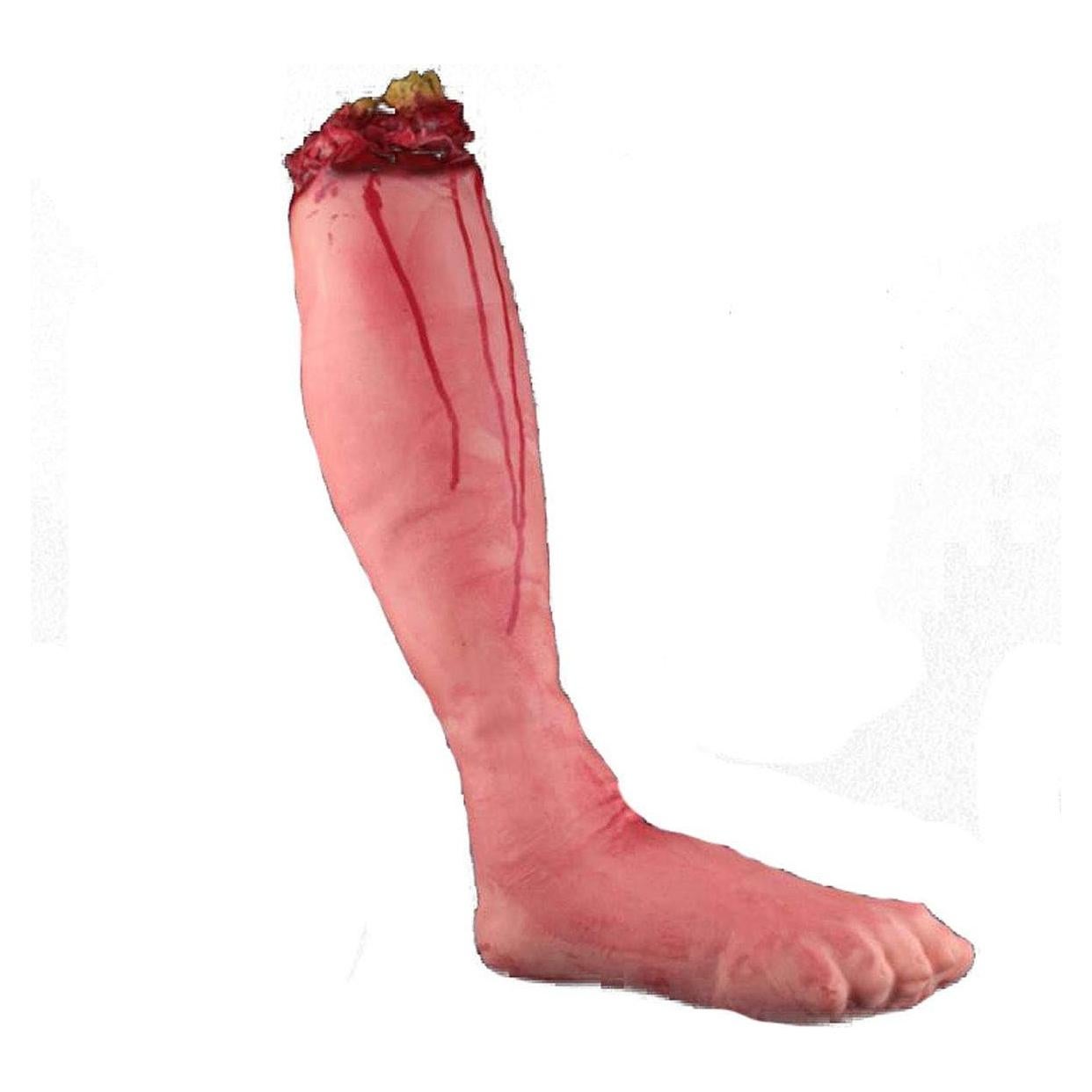 Pierna Grande de Sangre Simulada para Decoraciones de Halloween 49x25cm