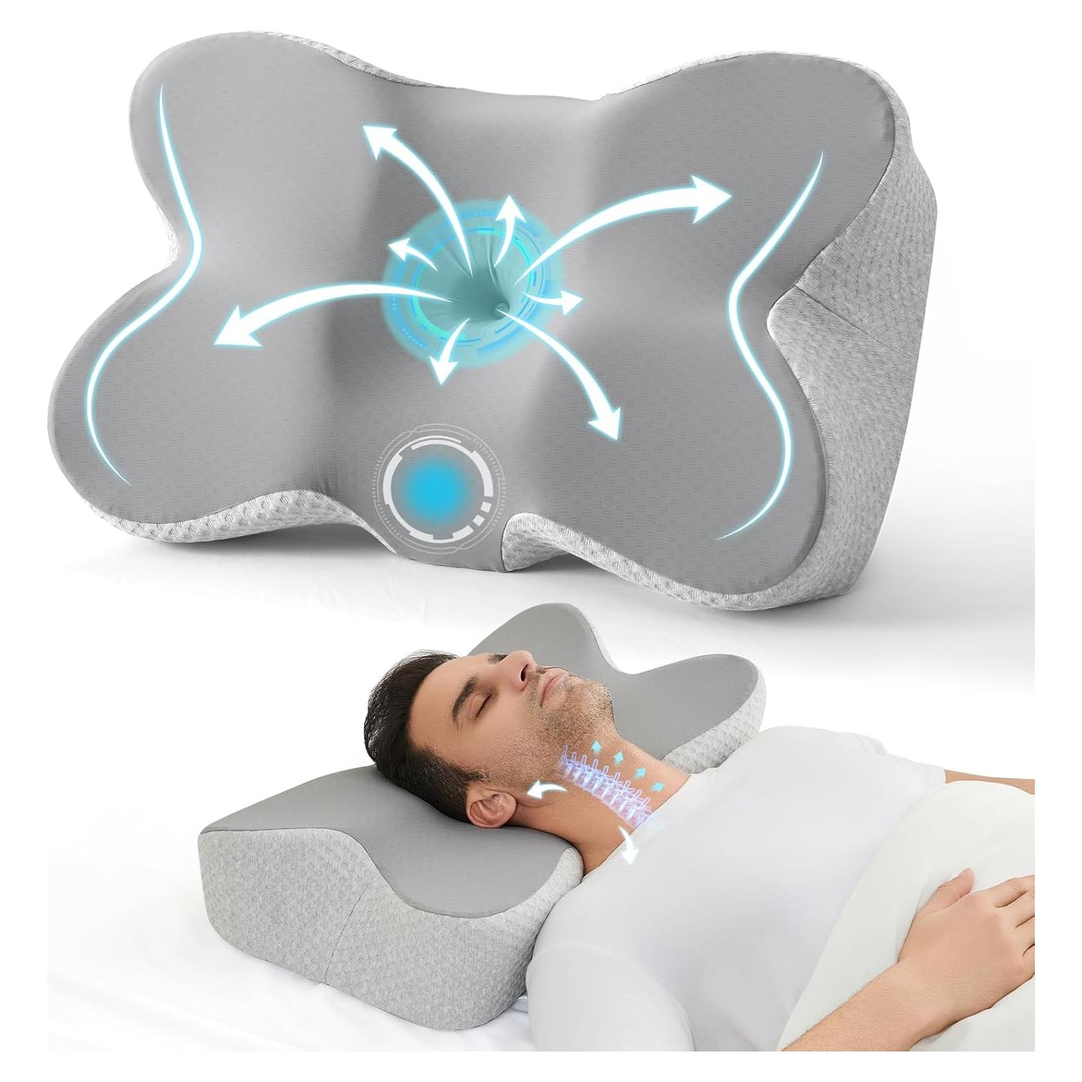 Almohada Cervical JOLLYVOGUE Mediana Espuma con Memoria Gris