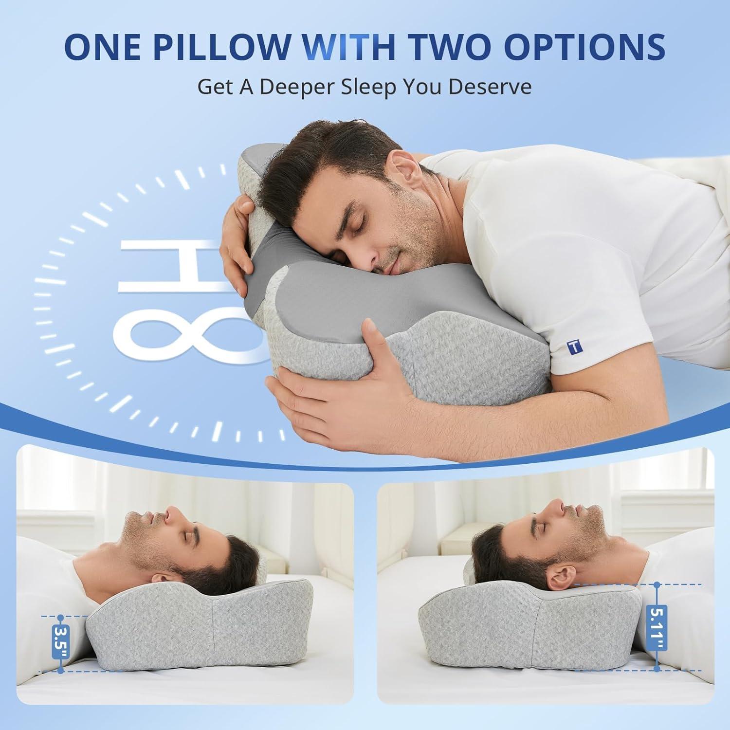 Almohada Cervical JOLLYVOGUE Mediana Espuma con Memoria Gris