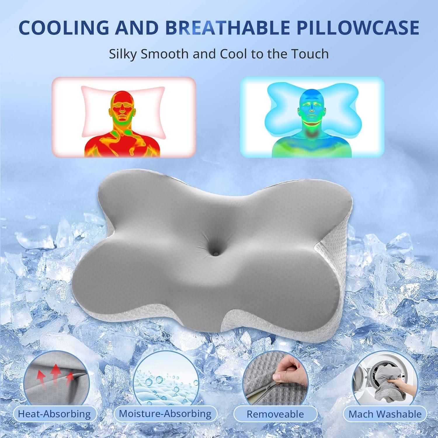 Almohada Cervical JOLLYVOGUE Mediana Espuma con Memoria Gris