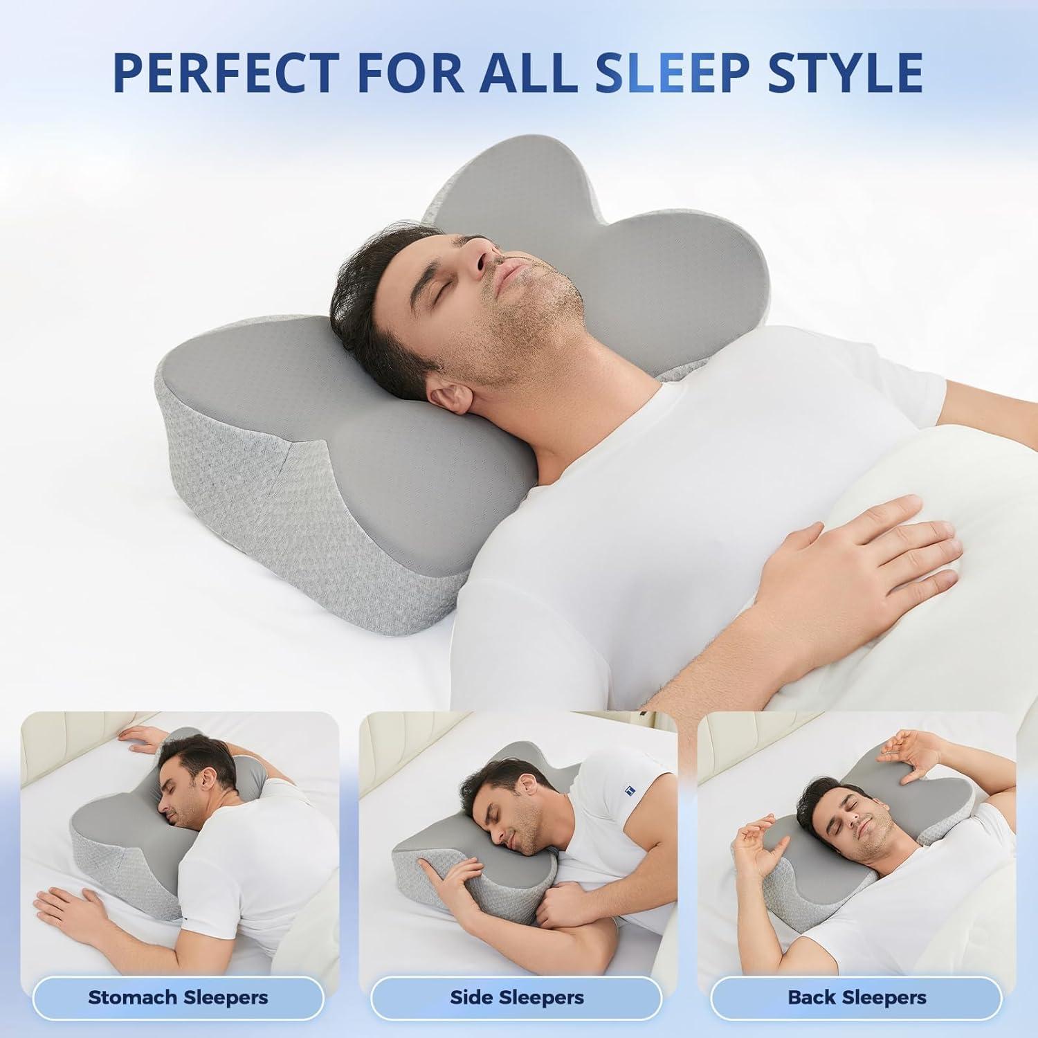 Almohada Cervical JOLLYVOGUE Mediana Espuma con Memoria Gris