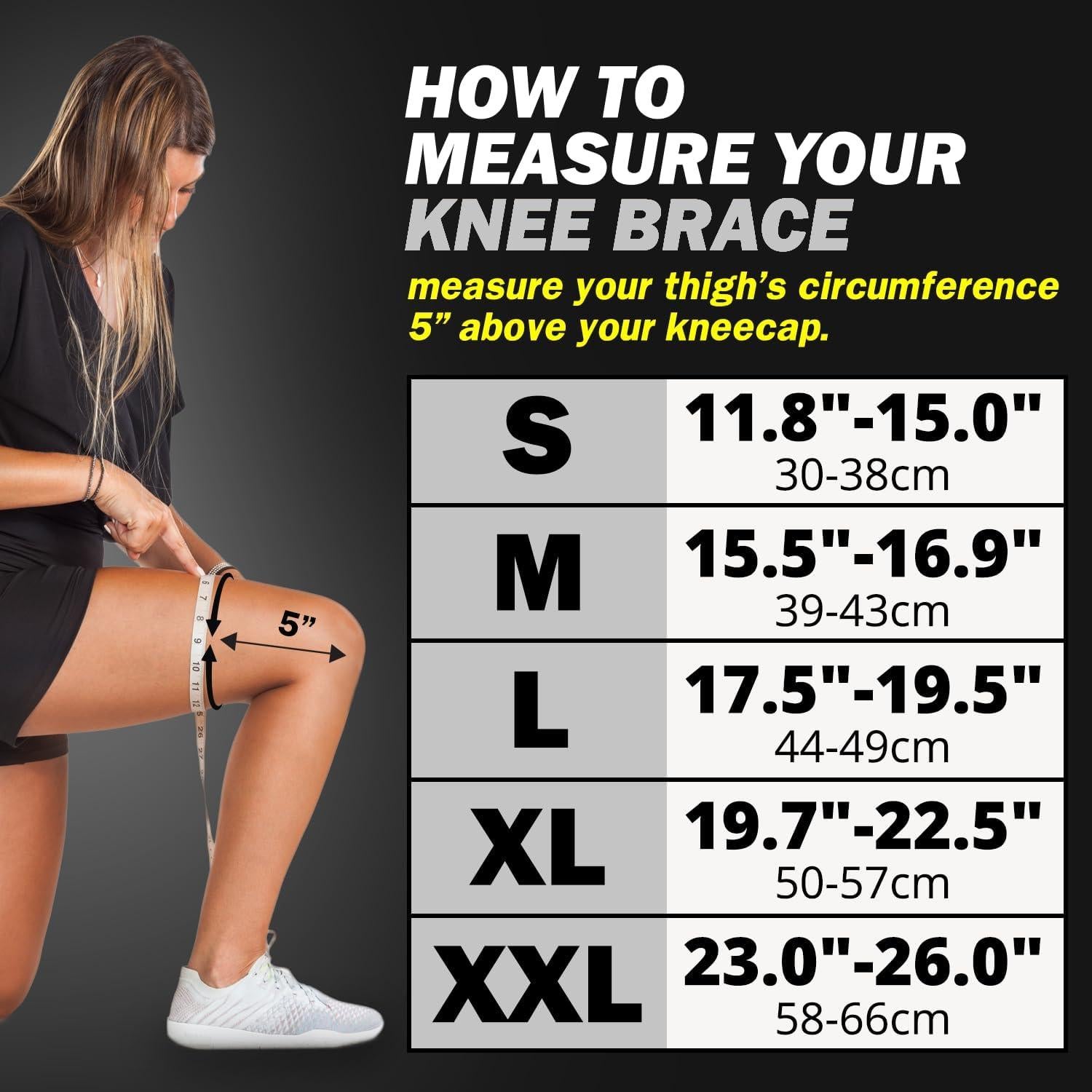 Manga de Compresión para Rodilla Powerlix - Soporte Grande Negro