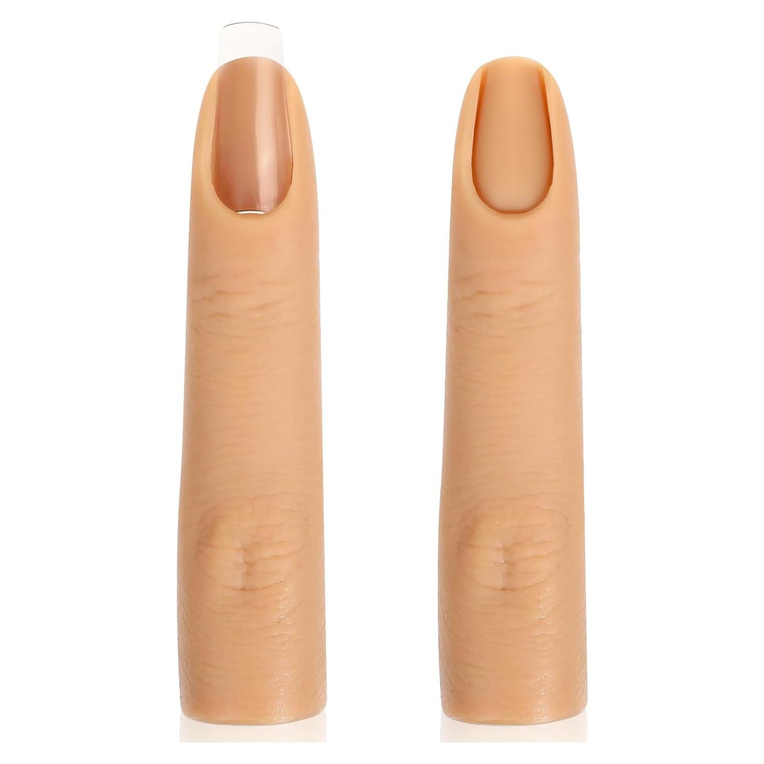 Dedos de Práctica de Silicona Giantree para Uñas Acrílicas - 2 Pcs