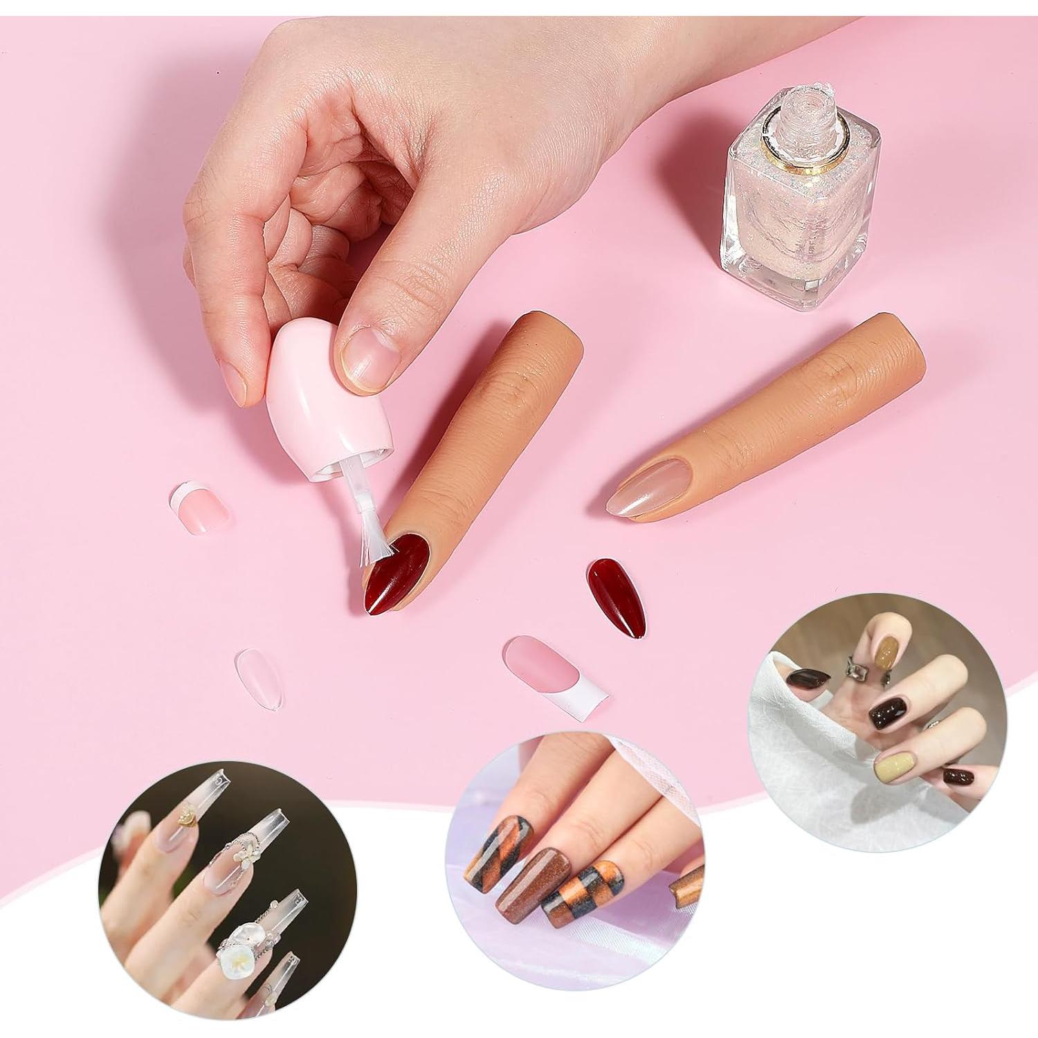 Dedos de Práctica de Silicona Giantree para Uñas Acrílicas - 2 Pcs