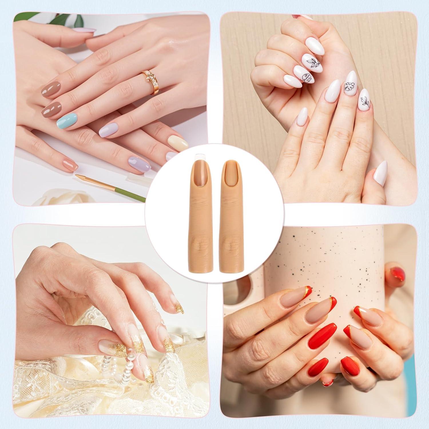 Dedos de Práctica de Silicona Giantree para Uñas Acrílicas - 2 Pcs