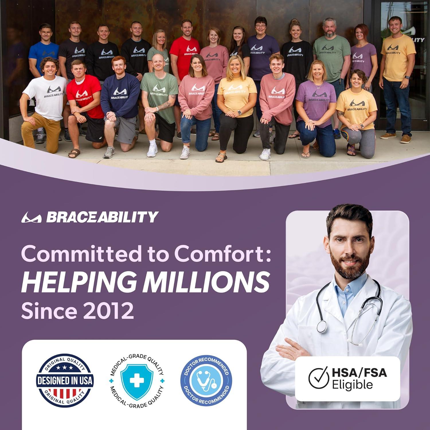 Manga de Compresión para Codo BraceAbility - Alivio Tendinitis, Bursitis, Artritis, Unisex, Mediana, Negra