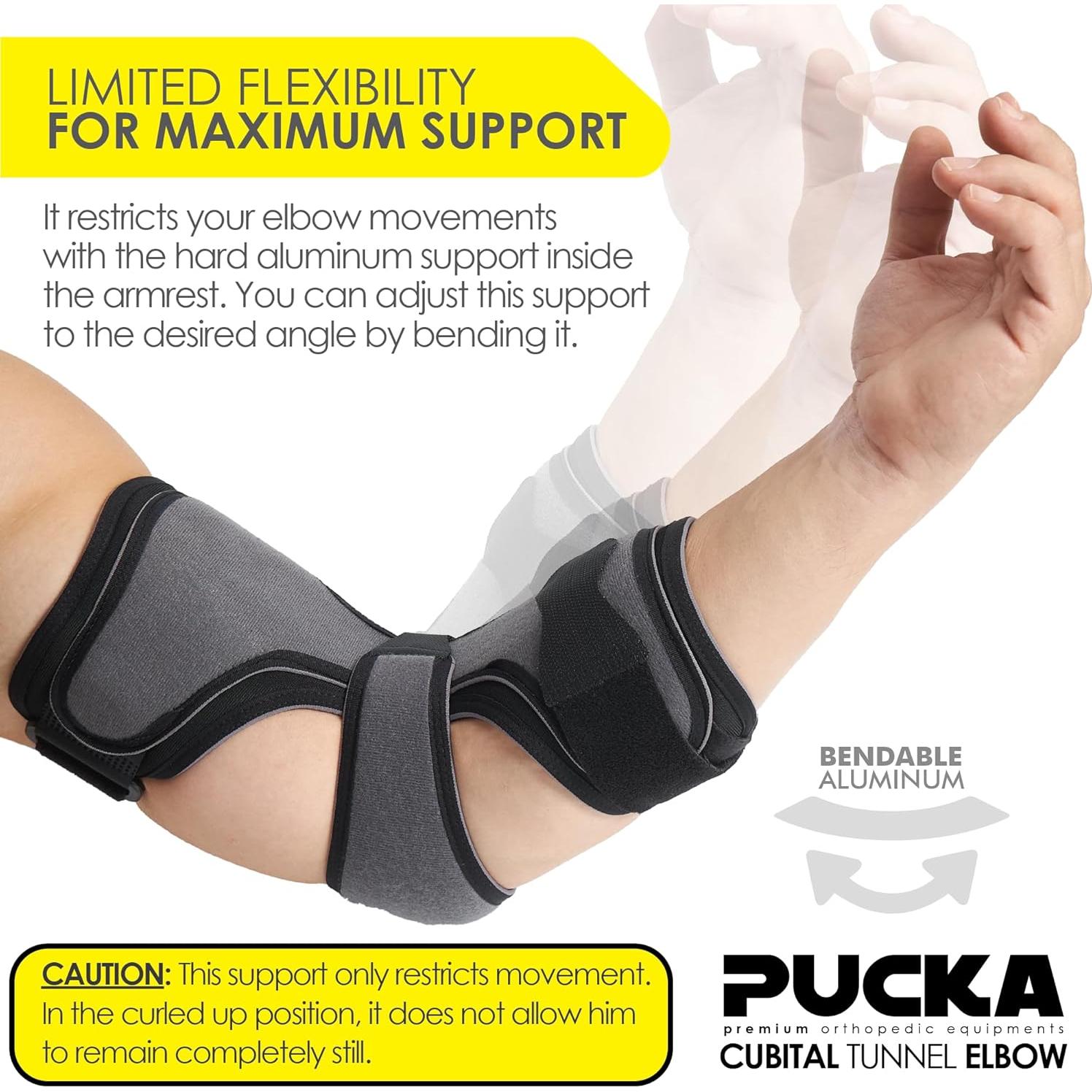 Férula de Codo Pucka Ajustable para Síndrome del Túnel Cubital S-M