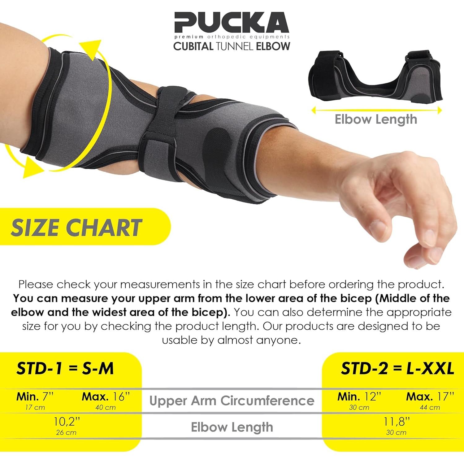 Férula de Codo Pucka Ajustable para Síndrome del Túnel Cubital S-M