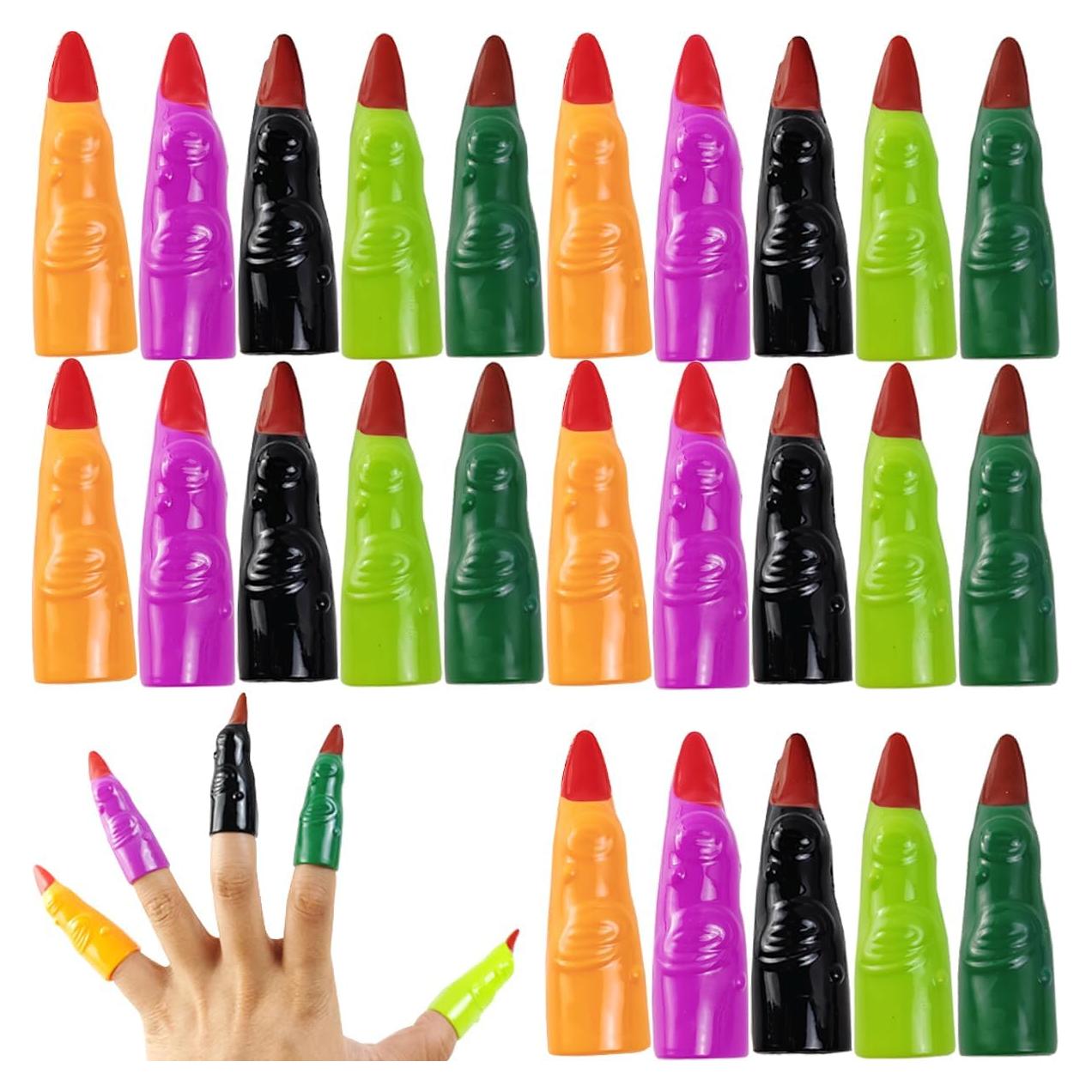 35 Dedos de Bruja de Plástico GXXMEI para Halloween - 5 Colores