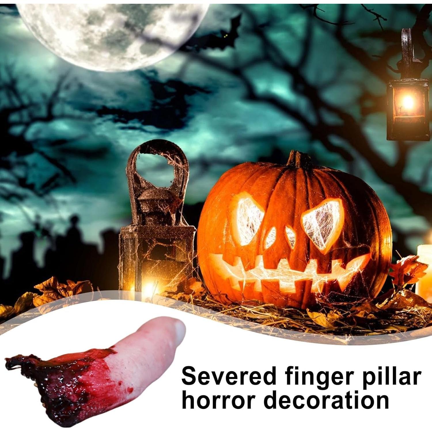 Dedo Cortado Sangriento Realista - Prop de Resina para Halloween