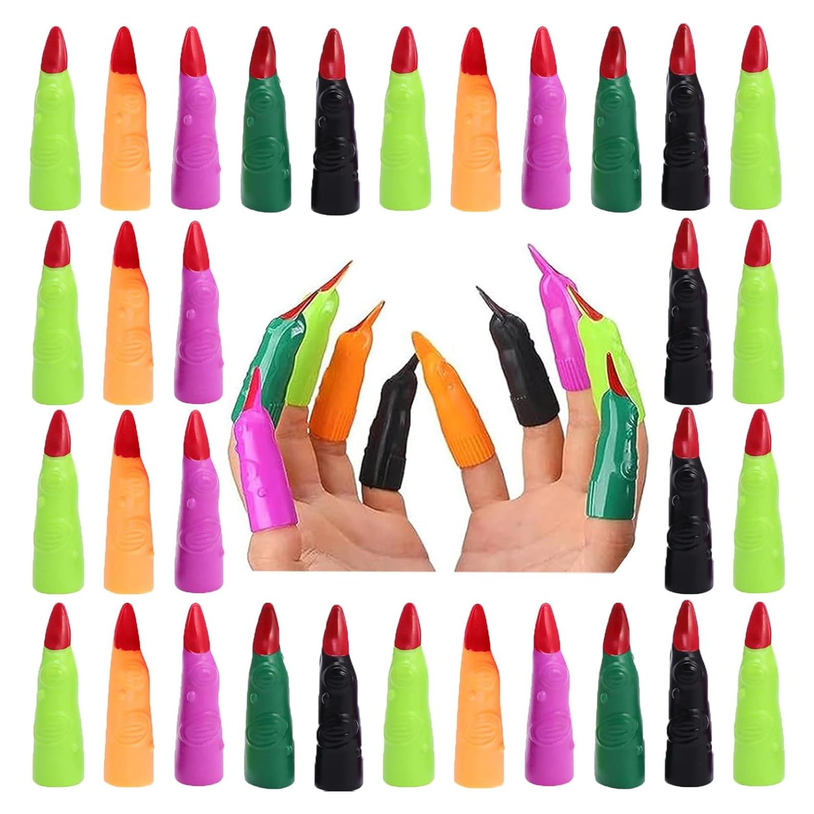 60 Piezas Dedos de Bruja Halloween Accesorios Disfraz Niños