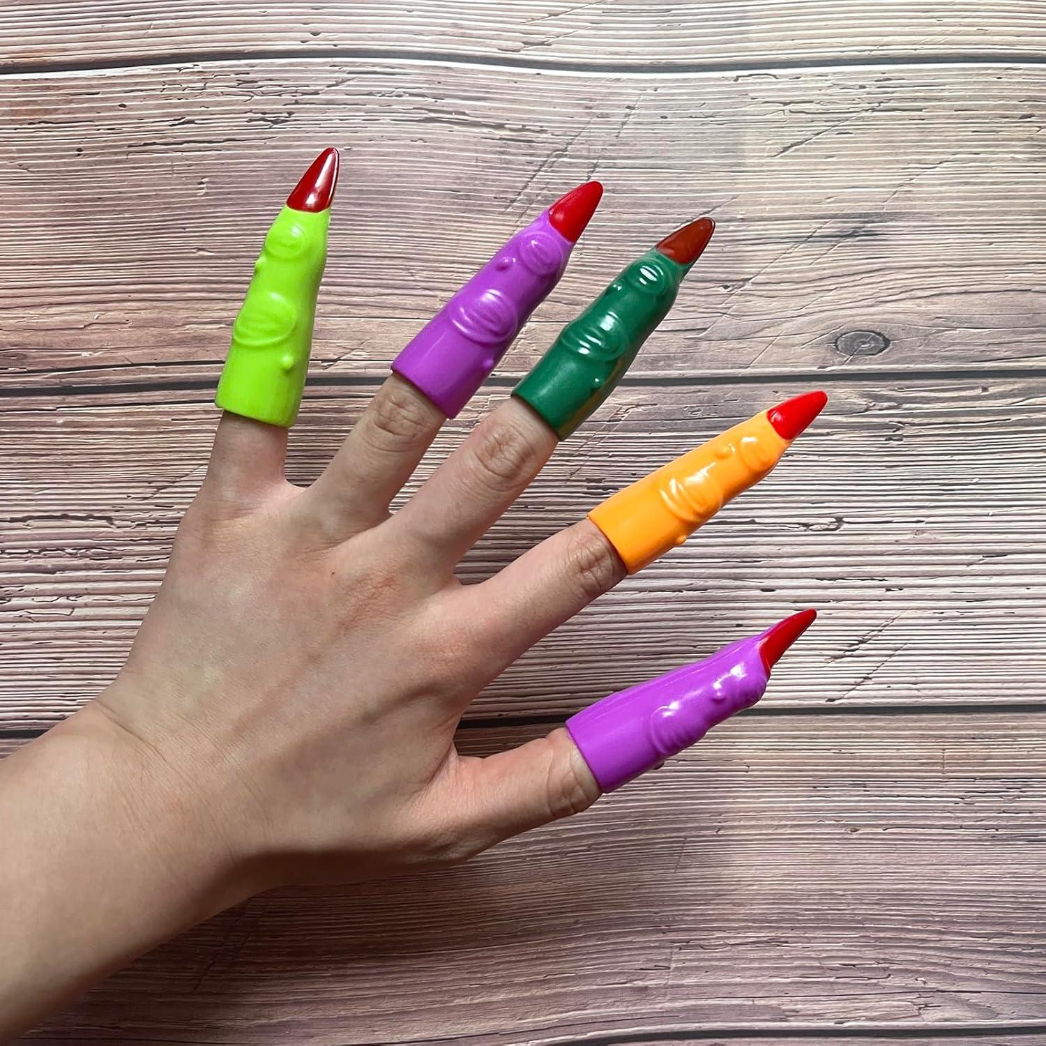 60 Piezas Dedos de Bruja Halloween Accesorios Disfraz Niños