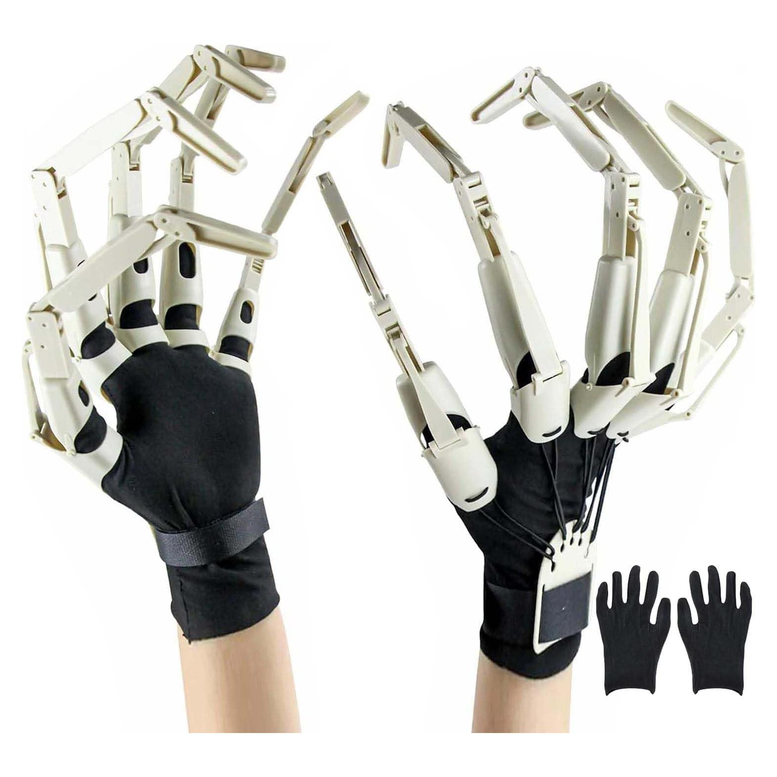 Dedos Articulados de Halloween Magoog con Guantes - 1 Par Blanco