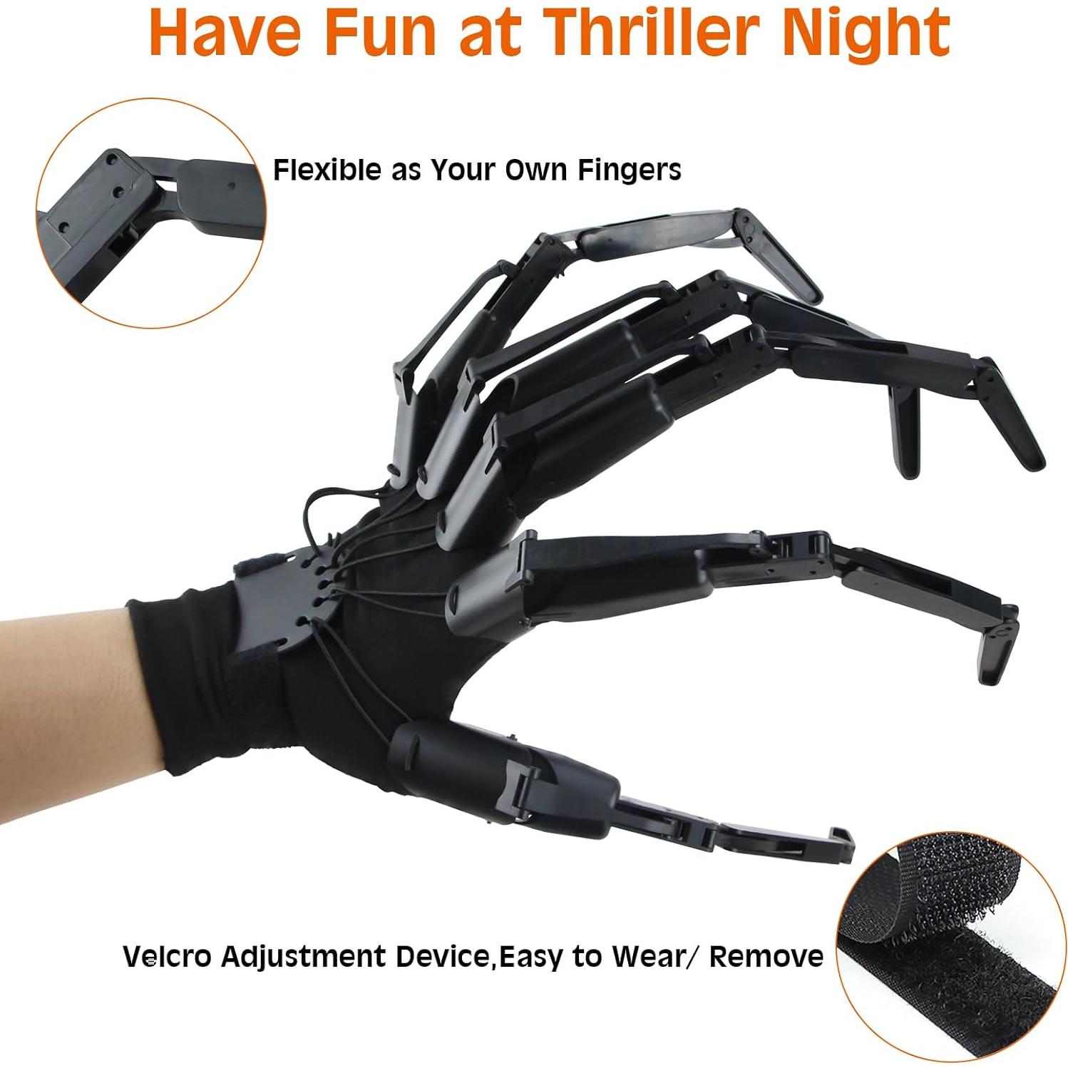 Dedos Articulados de Halloween Magoog con Guantes - 1 Par Blanco