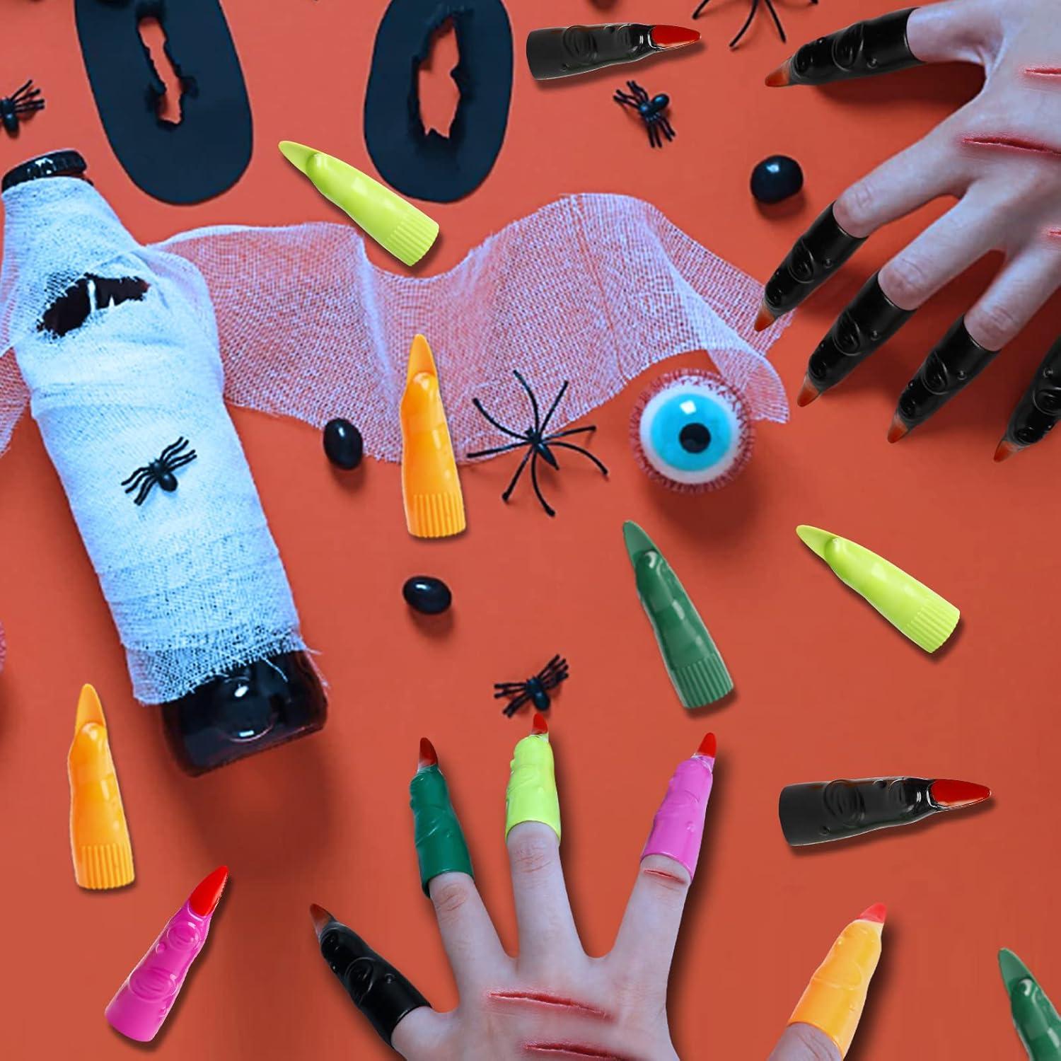 30 Dedos de Bruja de Plástico Coloridos para Halloween - Gaprumi