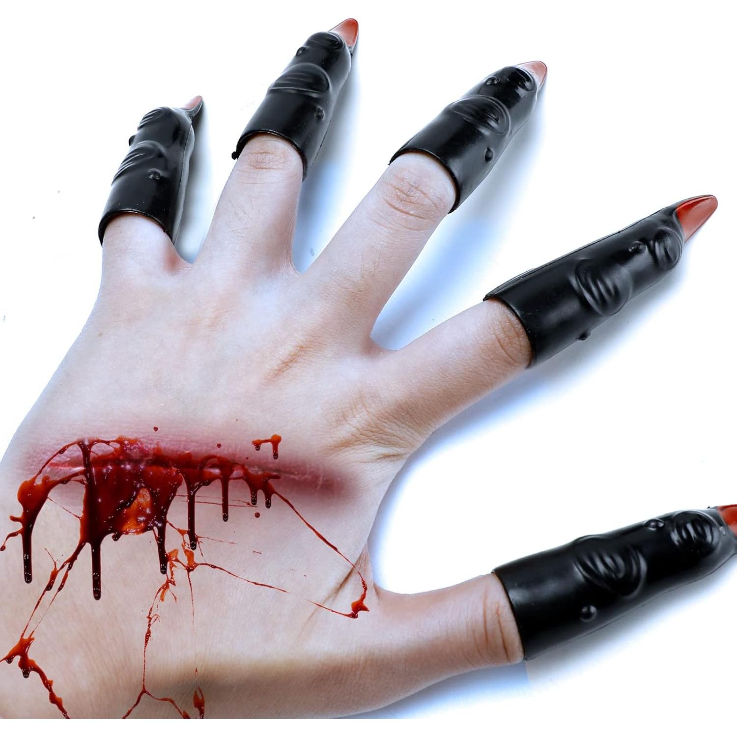 30 Dedos de Bruja de Plástico Coloridos para Halloween - Gaprumi