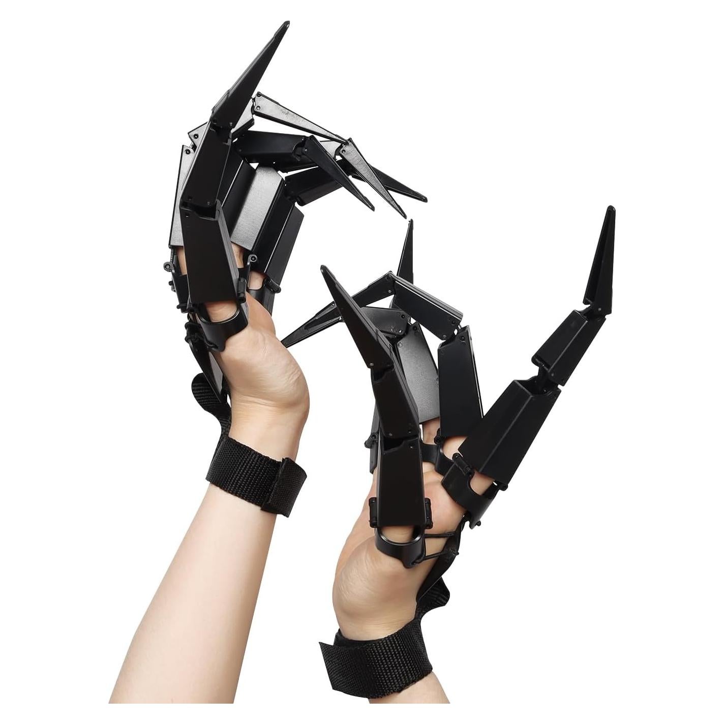 Extensiones de Dedos Articulados Halloween Hftjtsa - Guantes Garras Negras