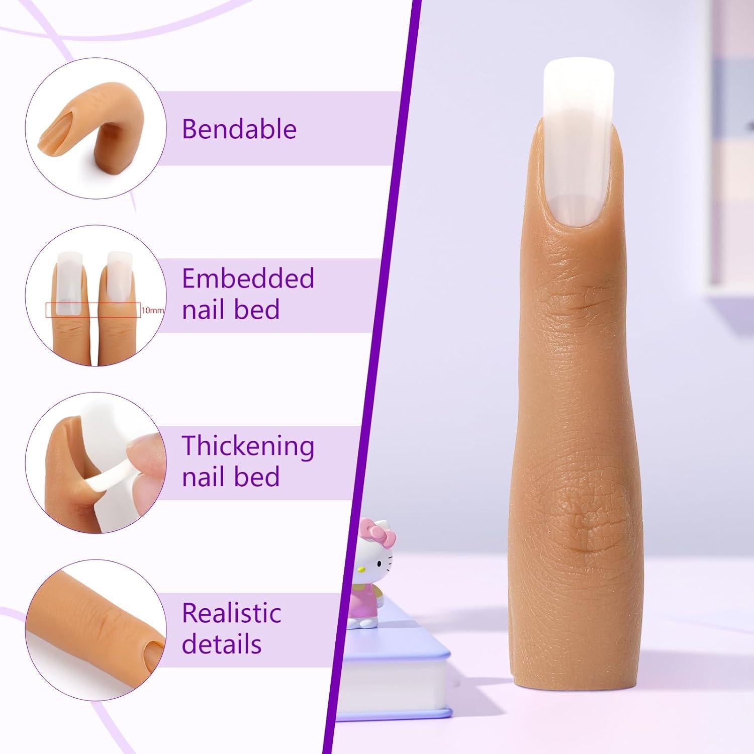 Dedo de Entrenamiento de Silicona Yokilly para Uñas Acrílicas