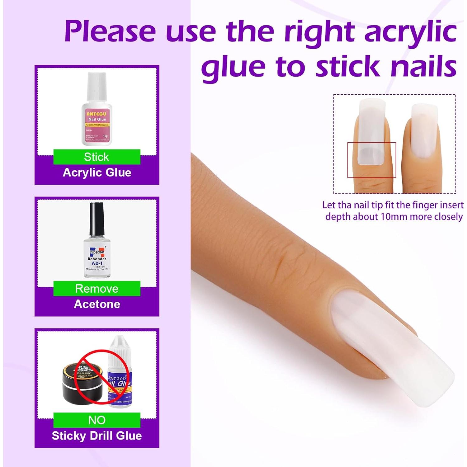 Dedo de Entrenamiento de Silicona Yokilly para Uñas Acrílicas